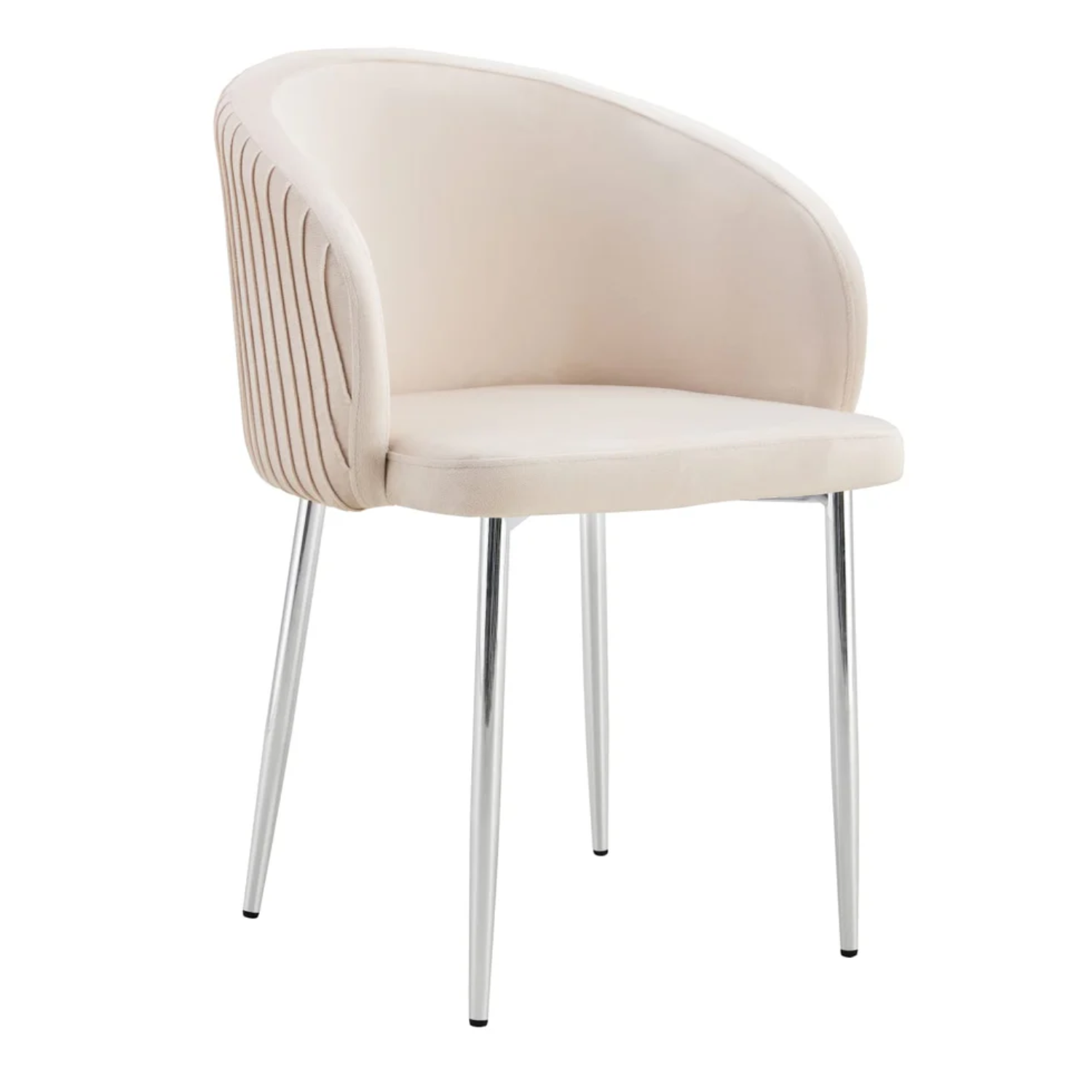 Chaise avec assise en velours et piètement en acier
