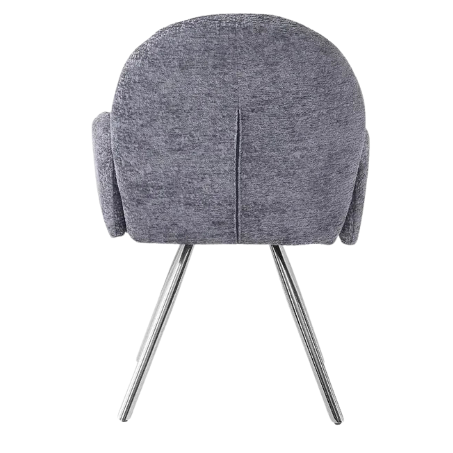 Chaise en tissu chenille avec dossier haut – Piètement en acier doré, argenté ou noir