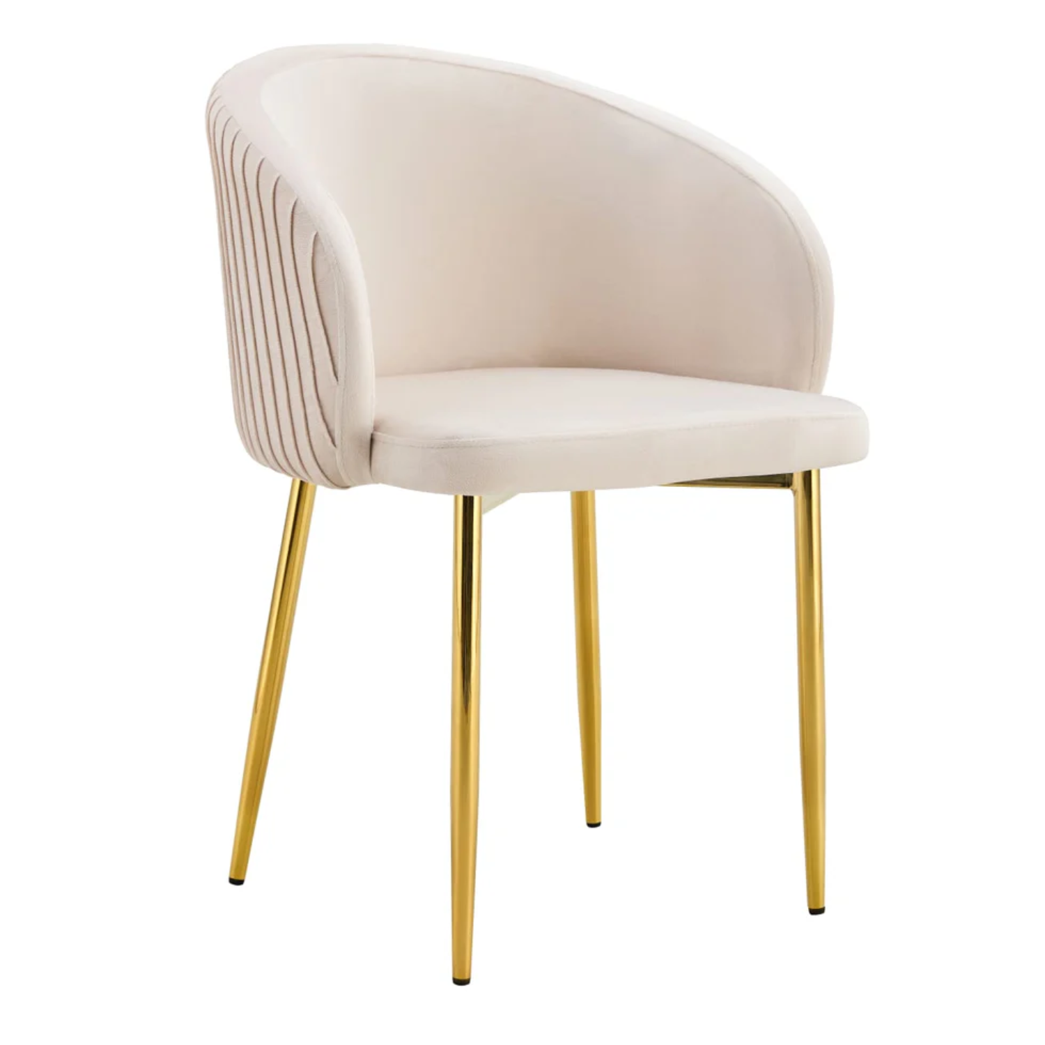 Chaise avec assise en velours et piètement en acier