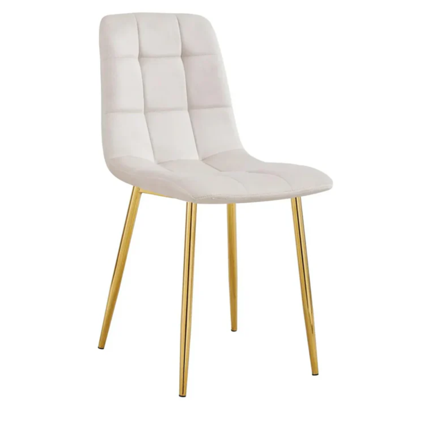 Chaise avec assise en tissu velours et piètement en acier