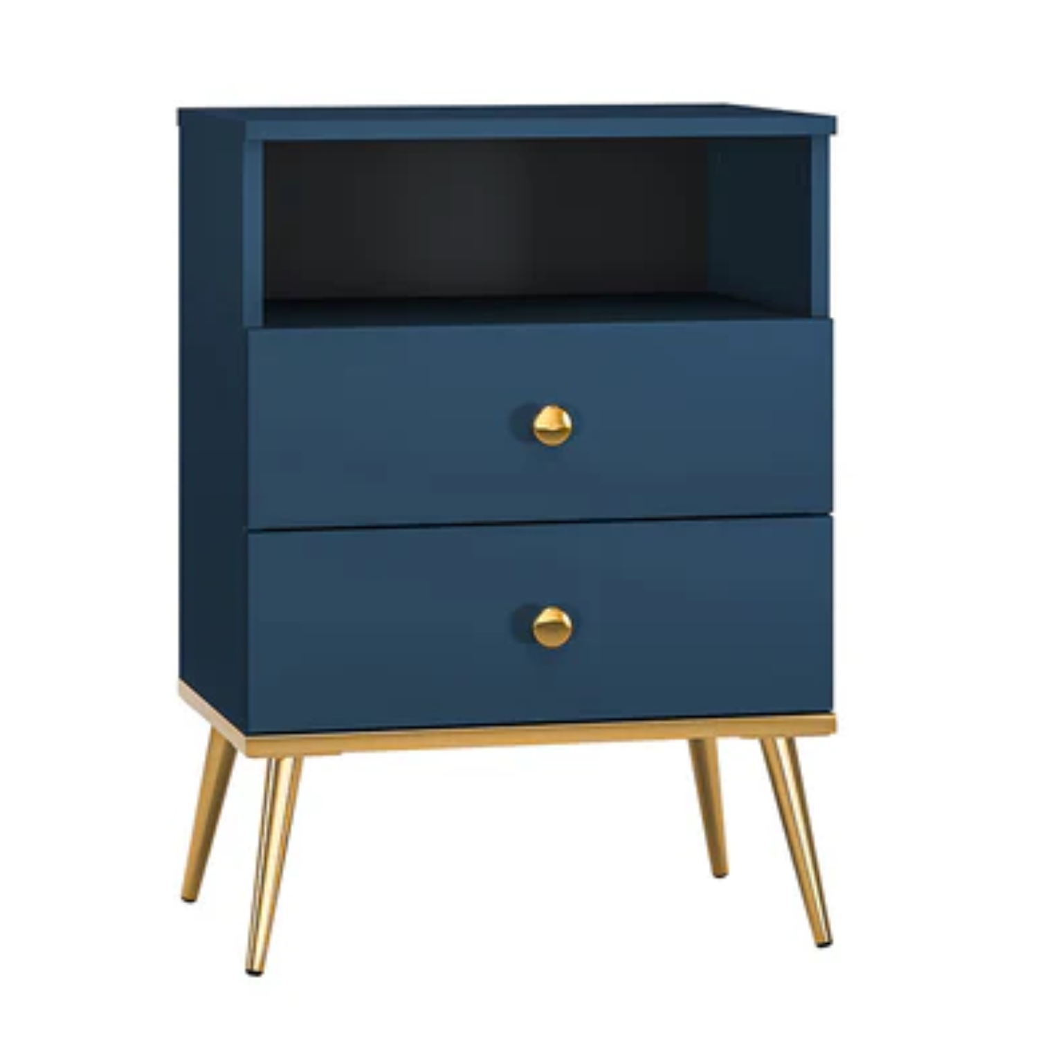 Table de Chevet Moderne en Labrador et Bleu Foncé avec Bordure ABS – Élégance et Durabilité pour Votre Chambre