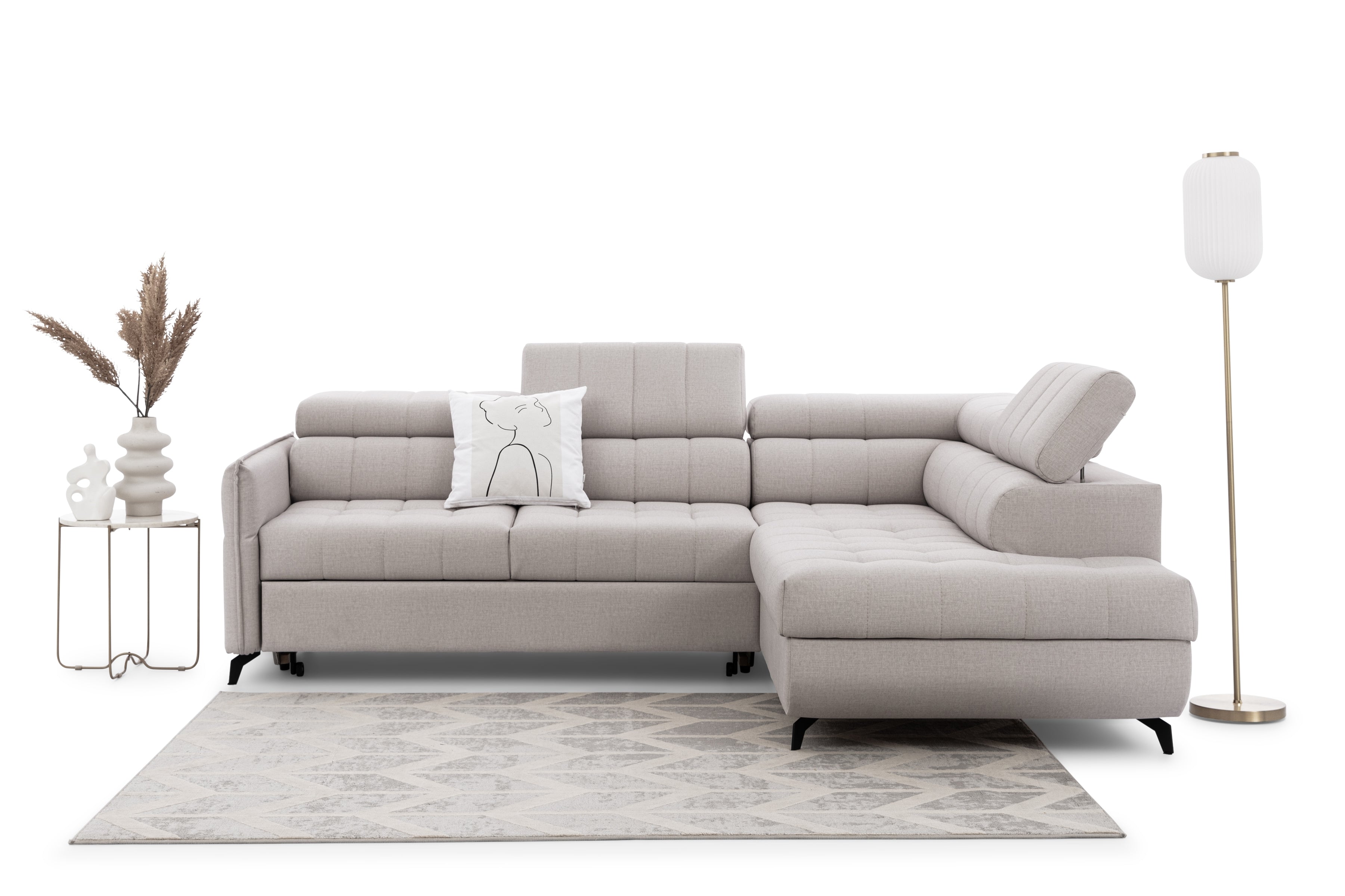 Canapé d’angle L – Convertible avec coffre de rangement | Design moderne et confort optimal
