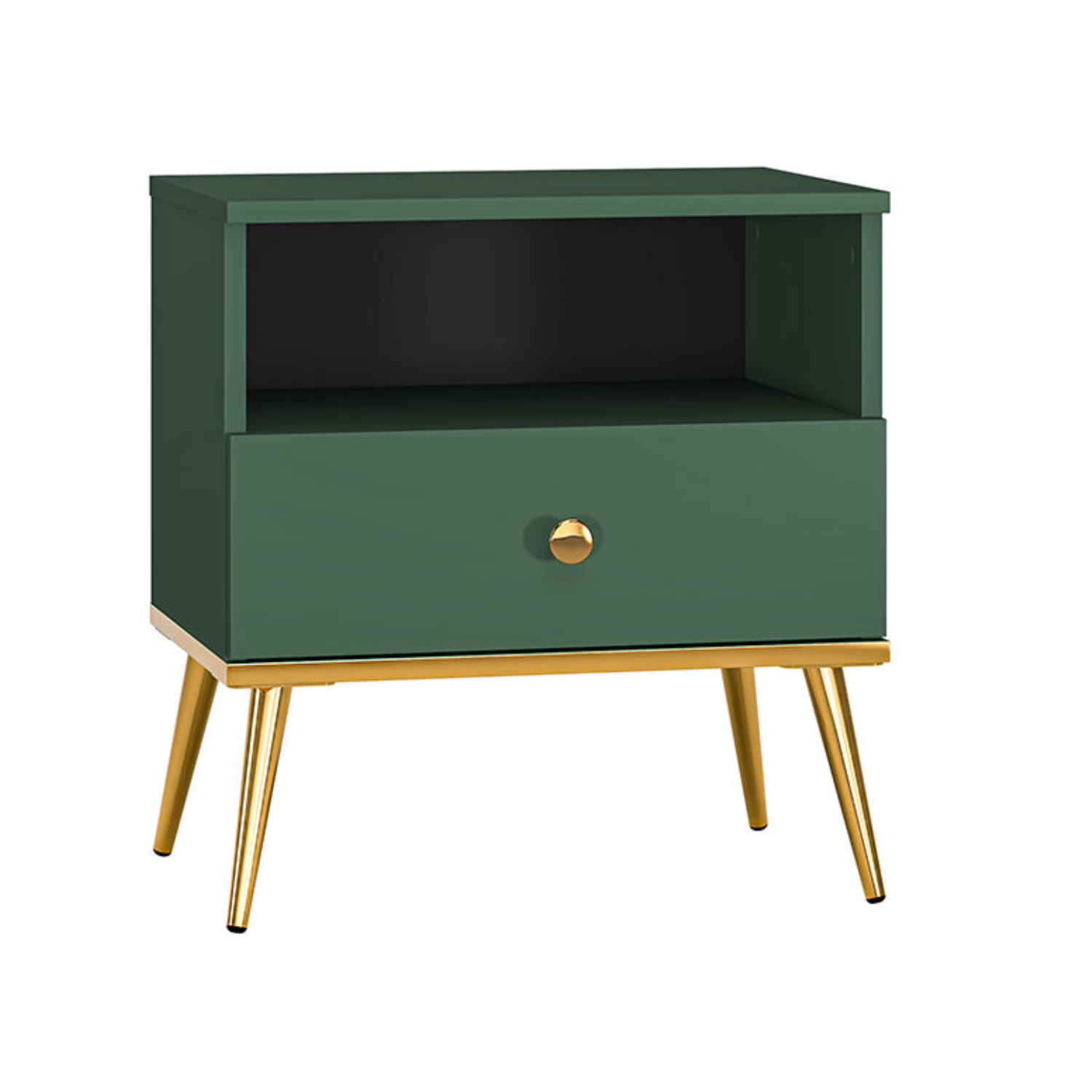 Table de Chevet Labrador avec Pieds Dorés Métalliques  - Design Élégant et Résistant
