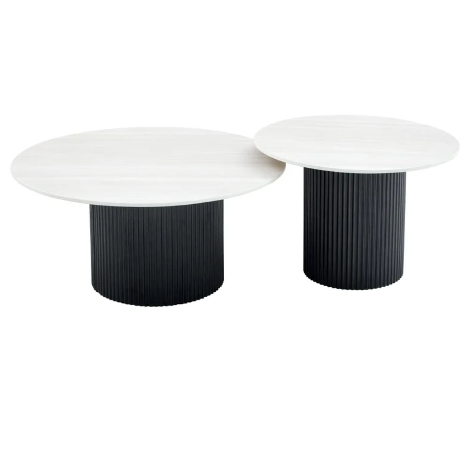 Table basse gigogne plateau céramique travertin ou blanc