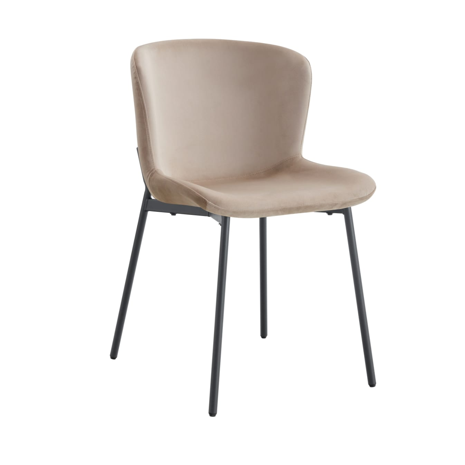 Chaise  en Assise velours avec structure métallique dorée, style moderne
