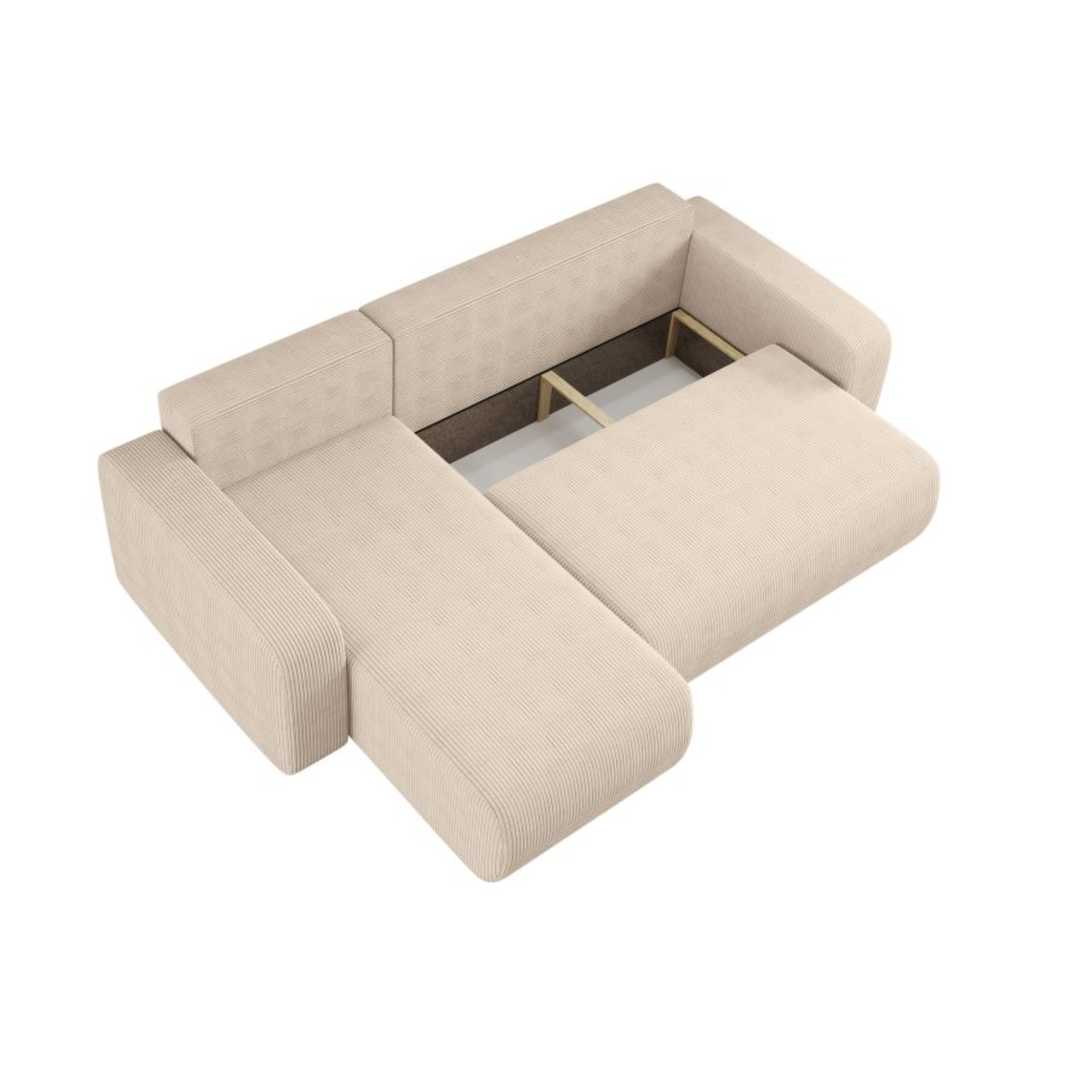 Canapé d'angle convertible et réversible 4 places en velours côtelé