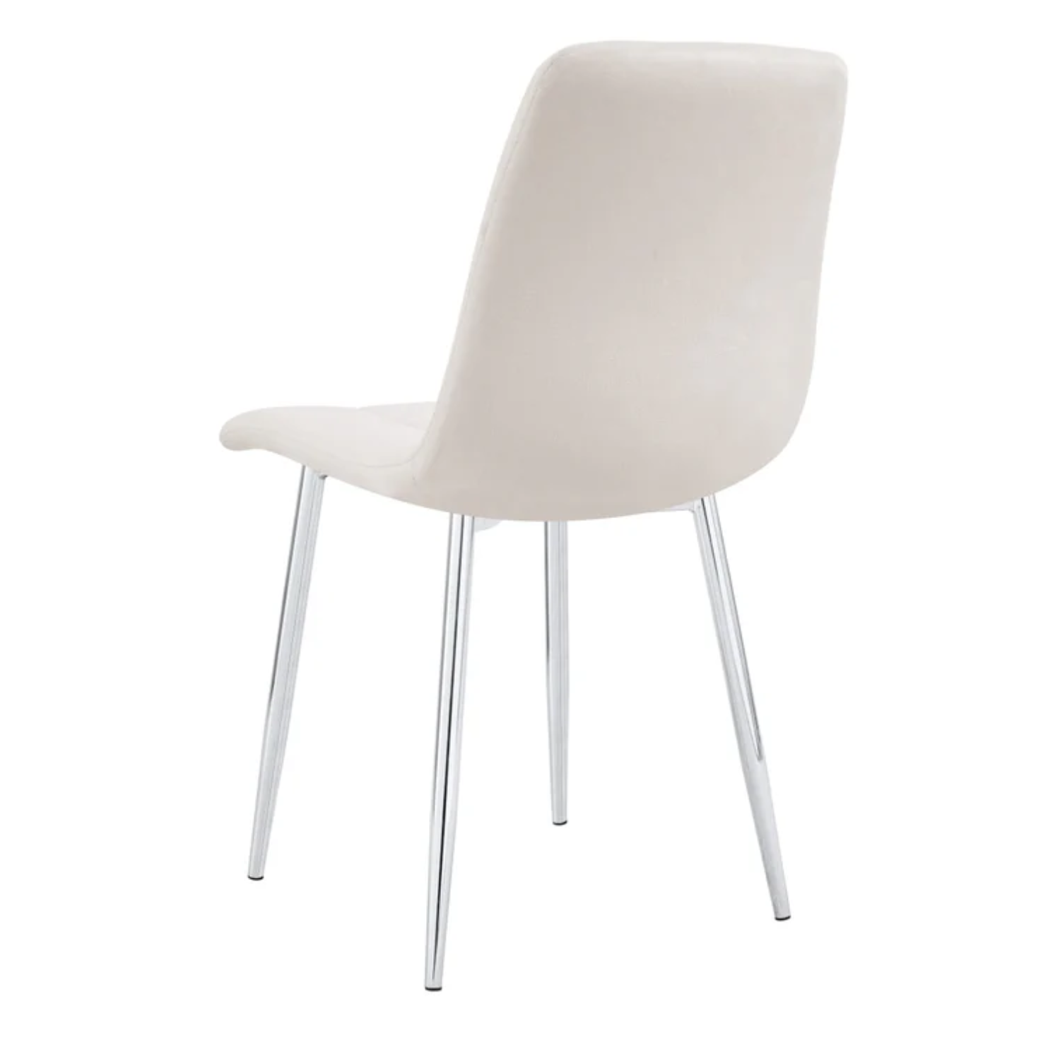 Chaise avec assise en tissu velours et piètement en acier