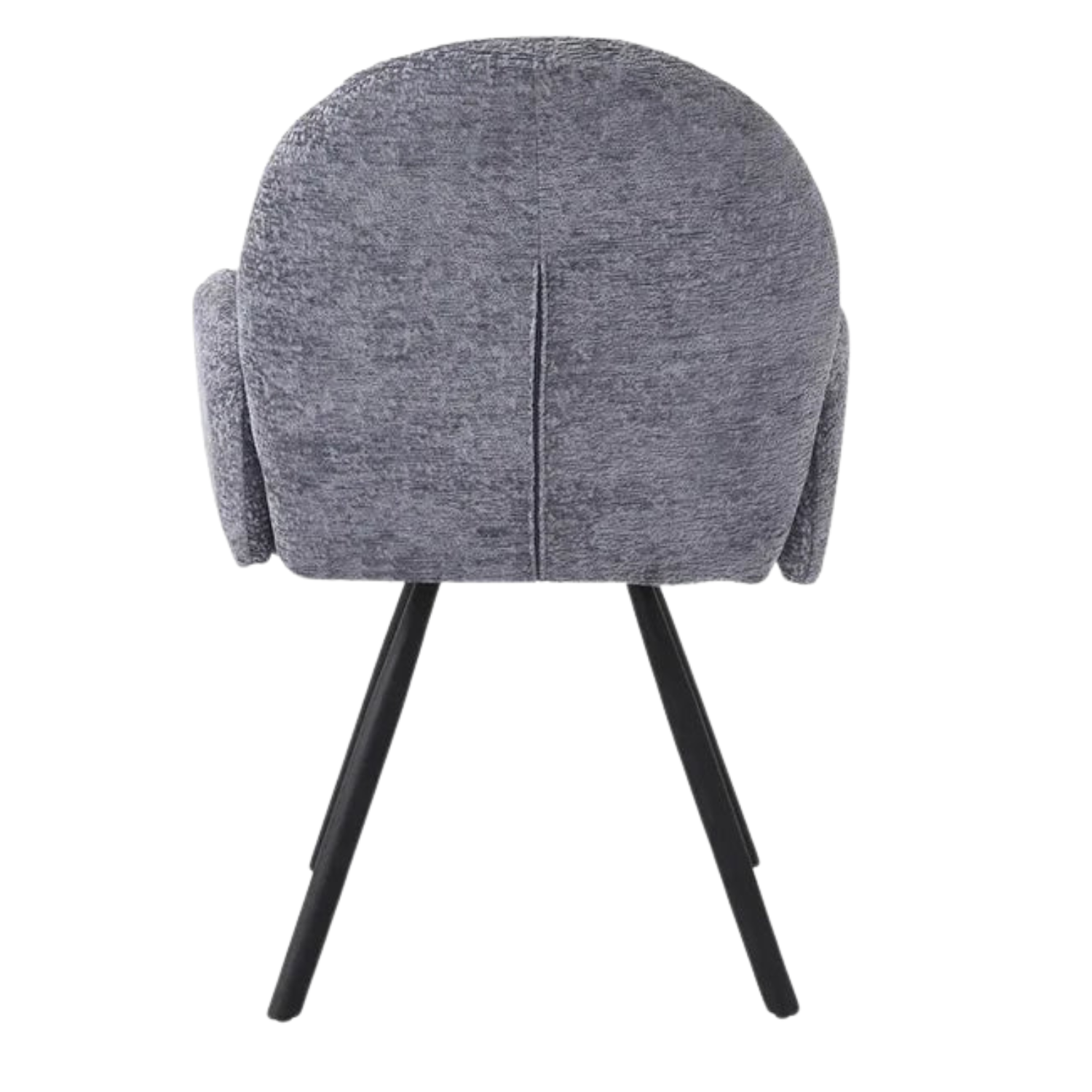 Chaise en tissu chenille avec dossier haut – Piètement en acier doré, argenté ou noir