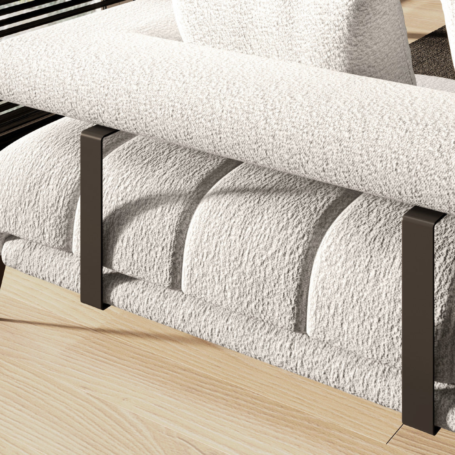 Canapé d’angle moderne avec réglage électrique de la profondeur d’assise