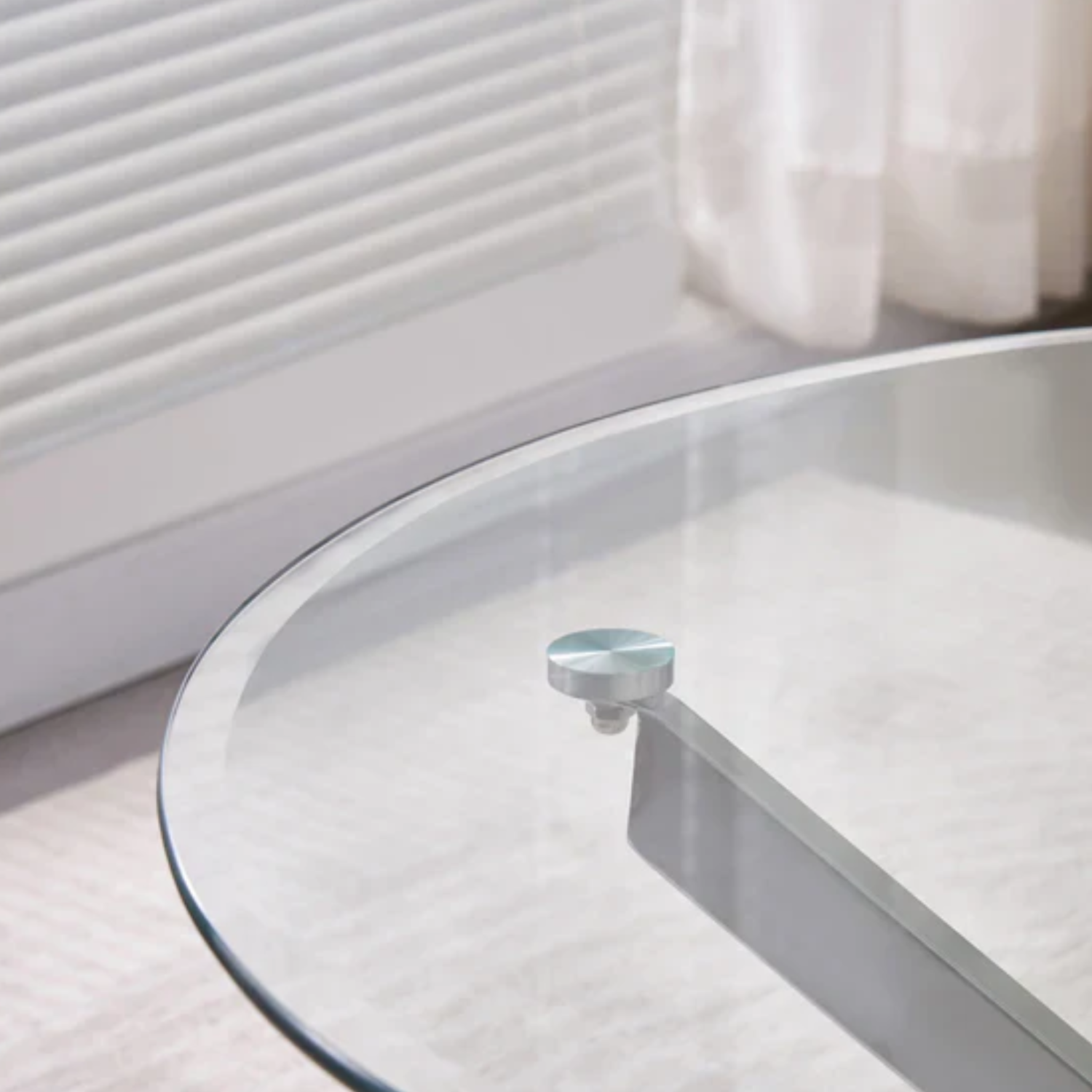 Table Basse Ronde en Verre ou Effet Marbre avec Structure Dorée ou Argentée