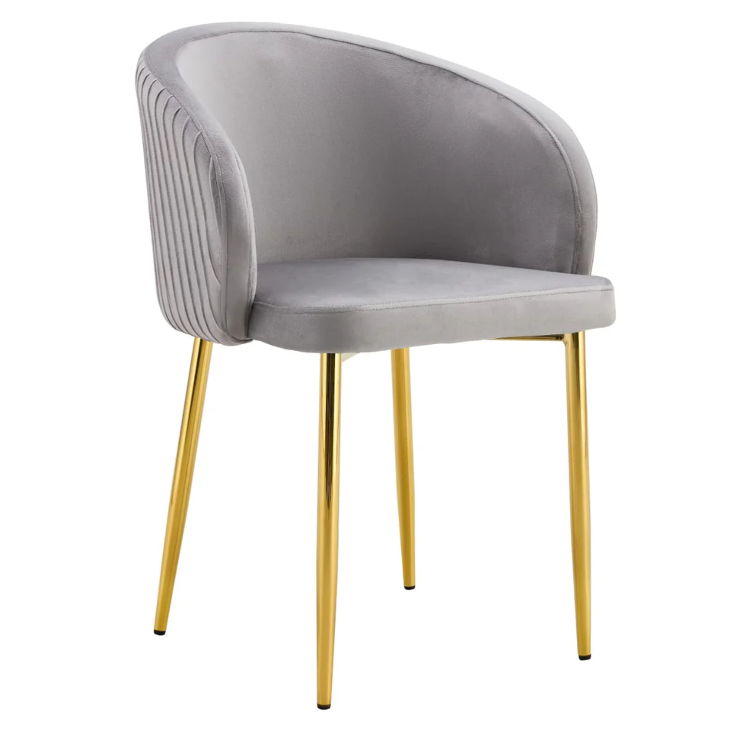 Chaise avec assise en velours et piètement en acier