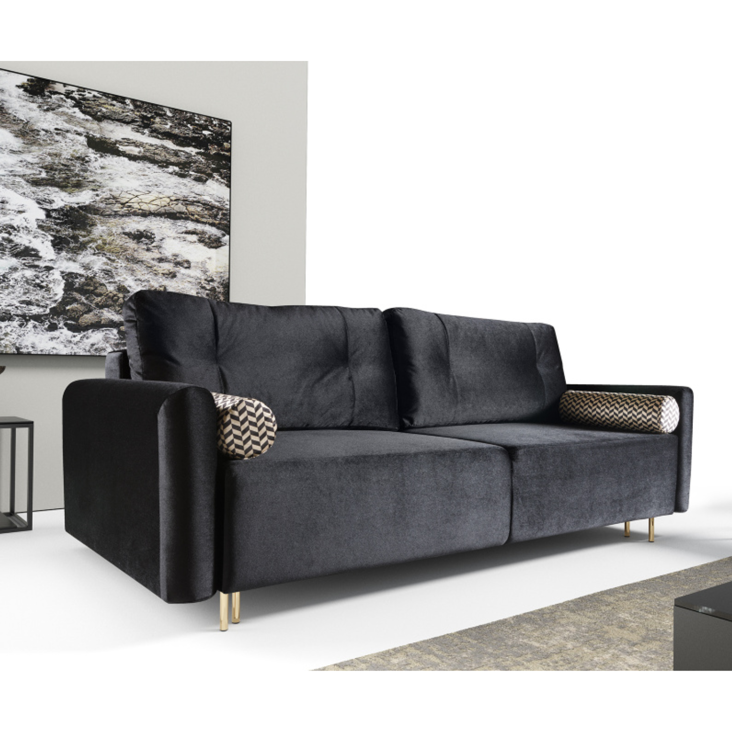 Canapé-lit 230cm avec fonction couchage et coffre – confort et élégance