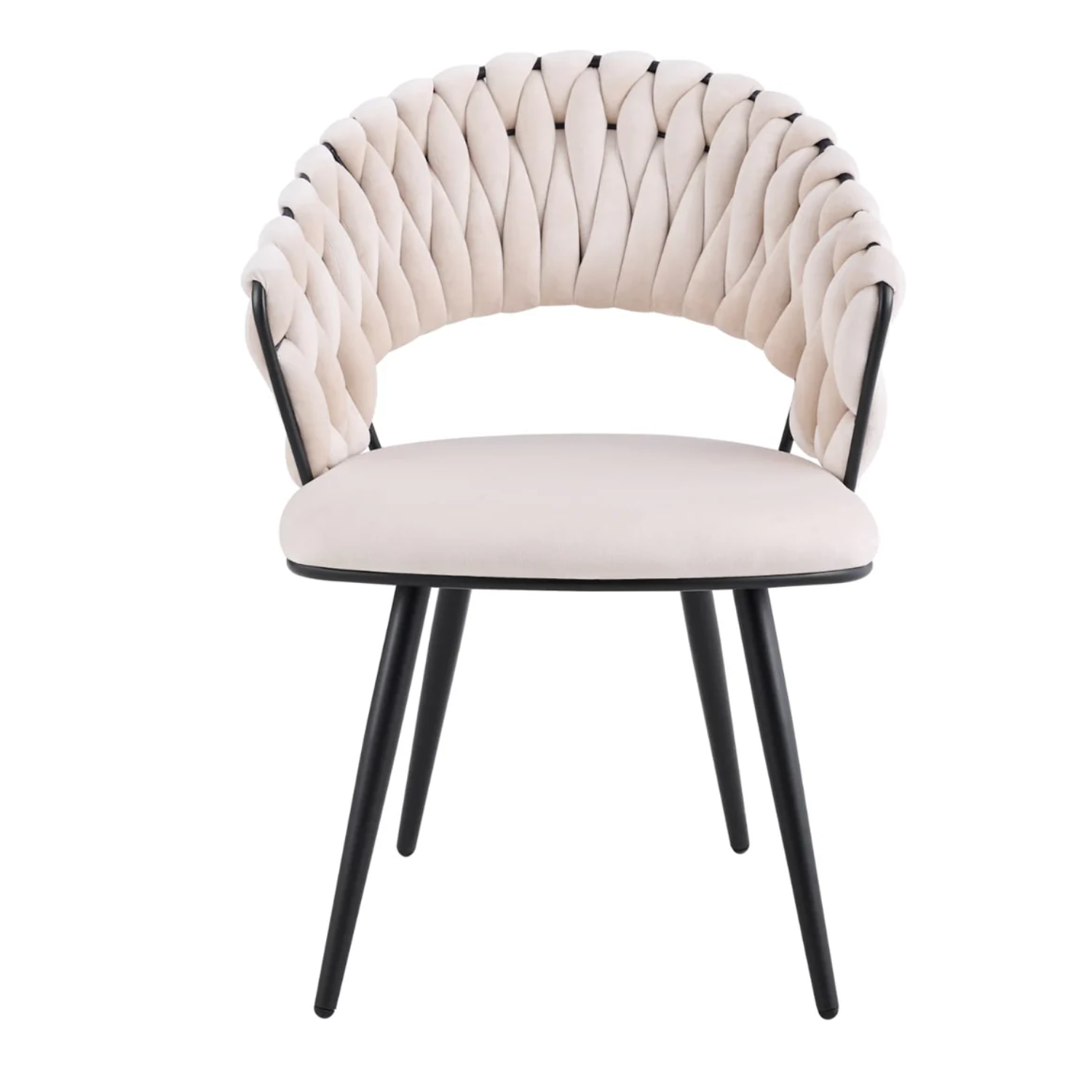 Chaise avec Pieds en Métal Noir et Assise en Velours