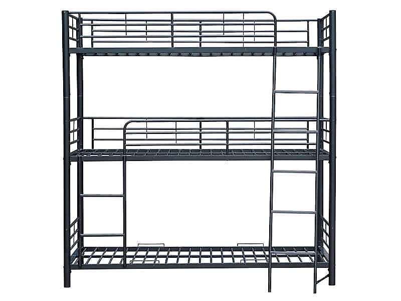 LIT SUPERPOSÉ TRIO EN METAL NOIR 1 PLACE 90x190 cm