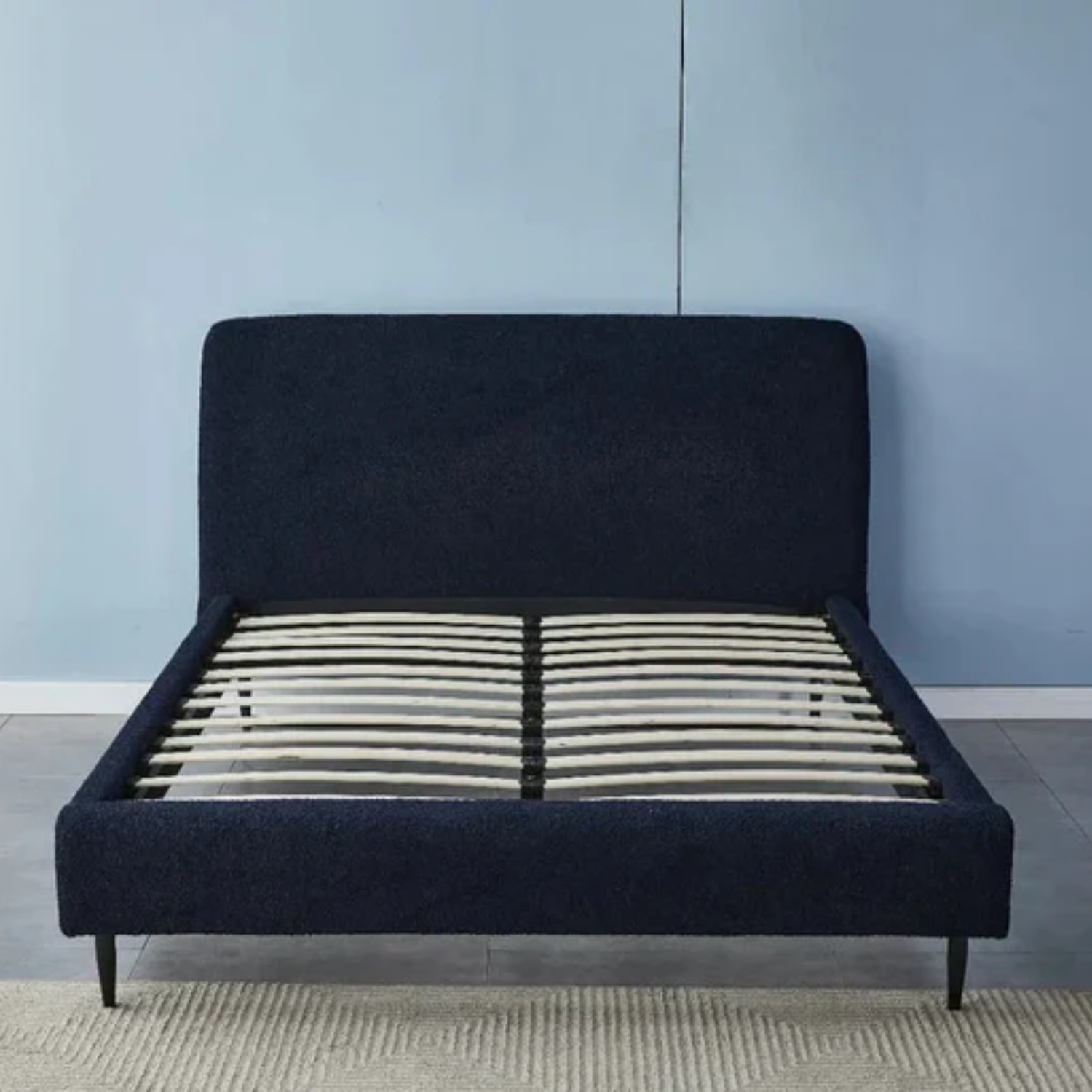 Lit en Laine Bouclée – Confort Chic et Design Moderne | 140x190 cm / 160x200 cm