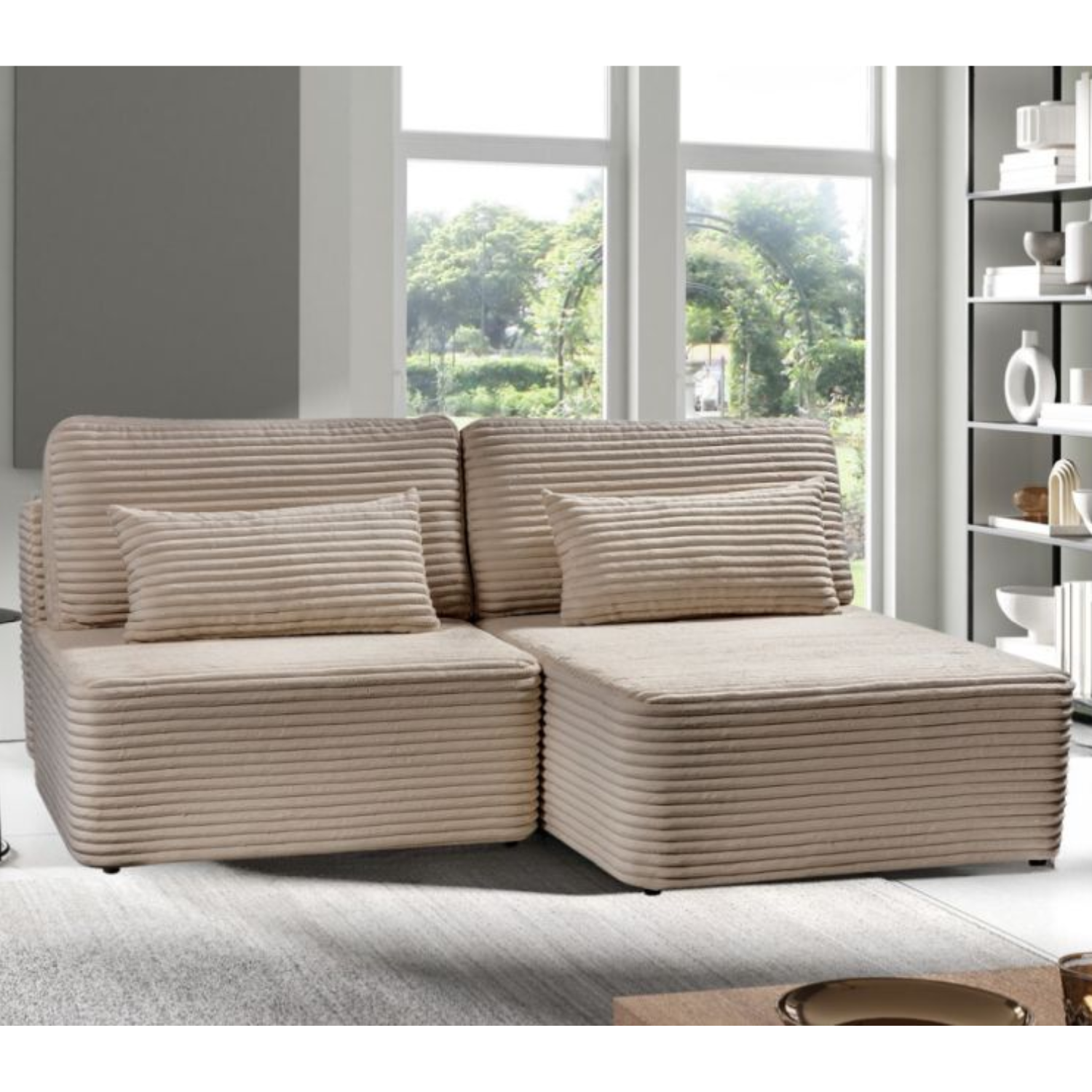 Canapé d’Angle Convertible VALENA – 213 x 158 cm avec Coffre de Rangement