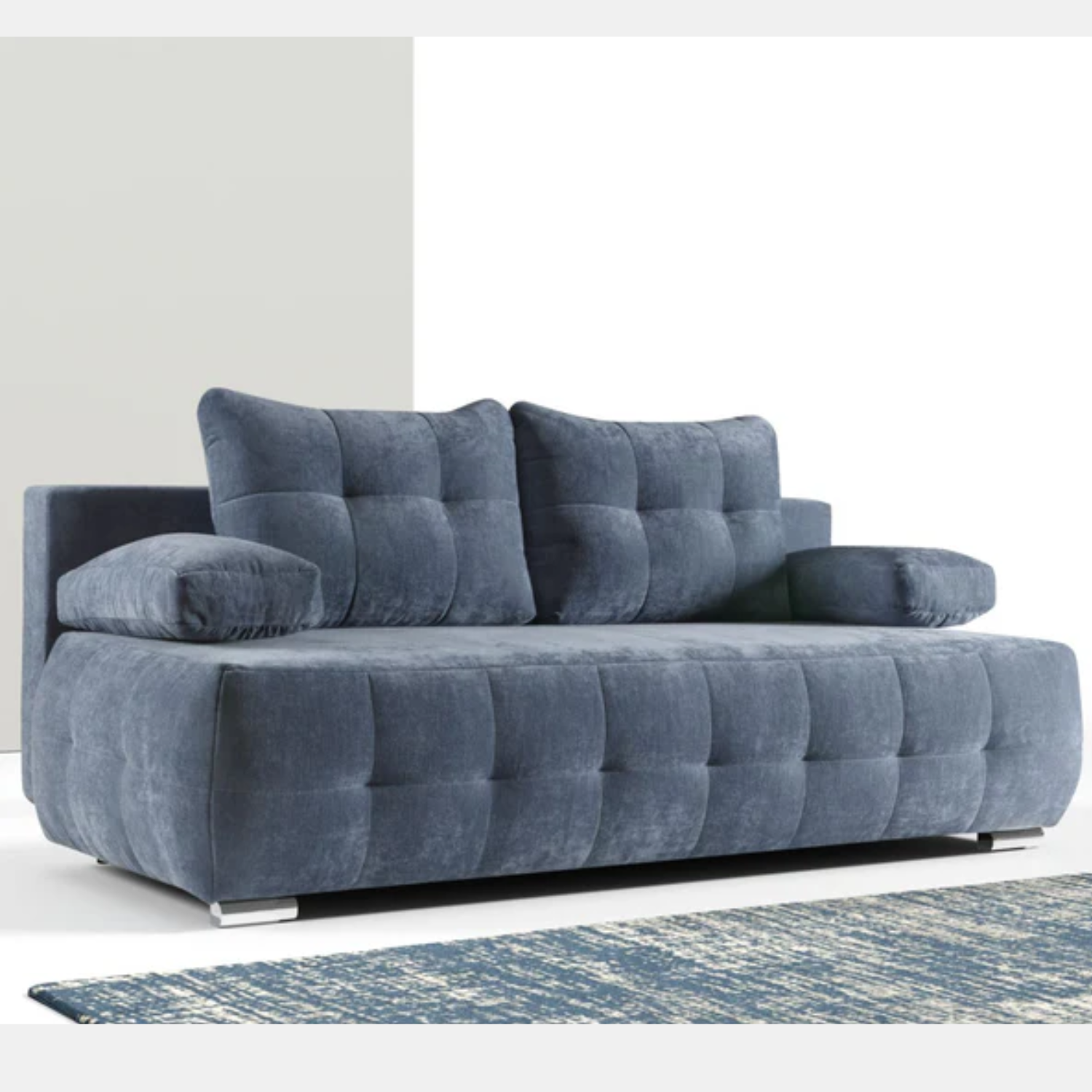 Canapé-lit matelassé  211 cm sans côtés avec fonction couchage, coffre