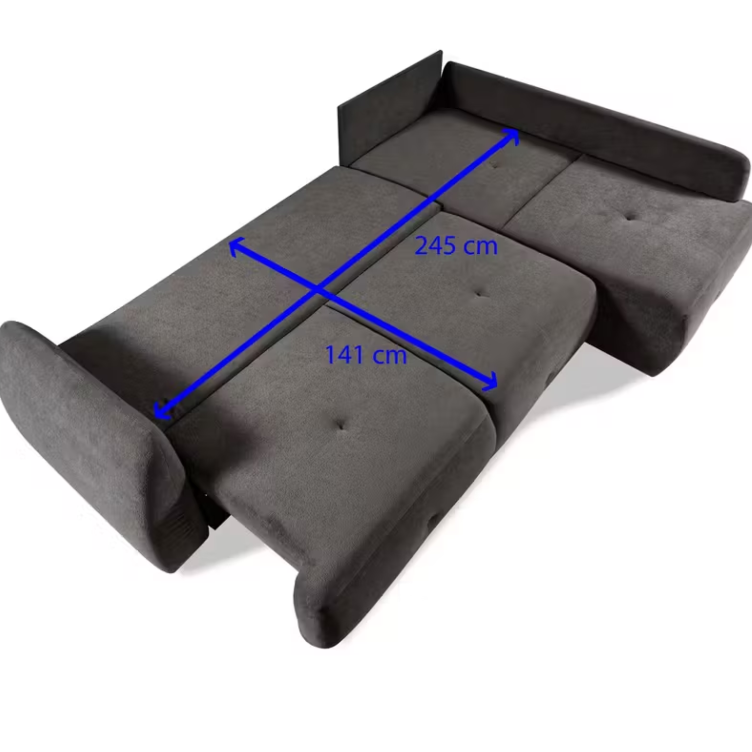 Canapé d’angle extensible avec rangement – 291 cm – Côté droit – Gris