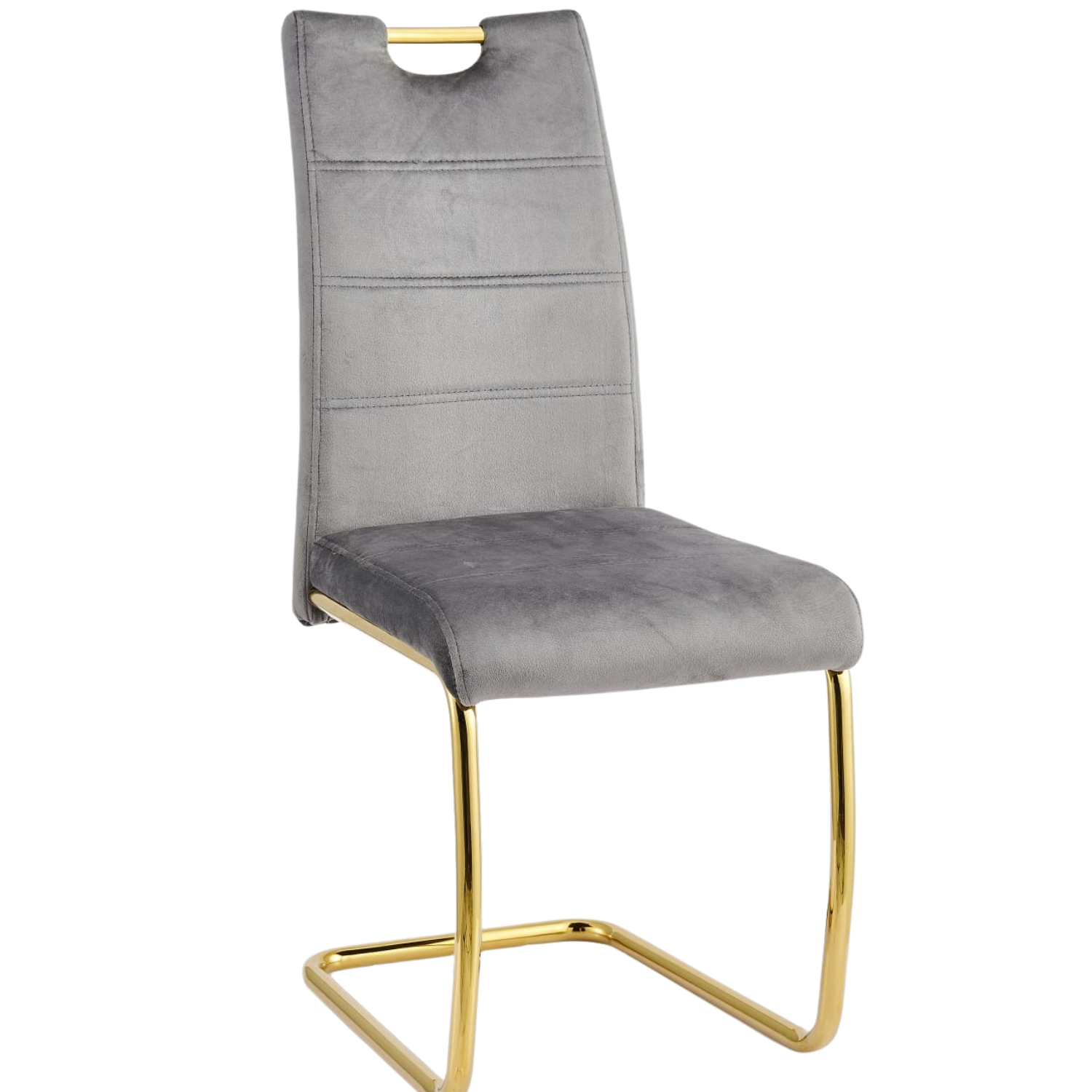 Chaise  en Velours – Pieds en Acier Inoxydable Argenté ou Doré