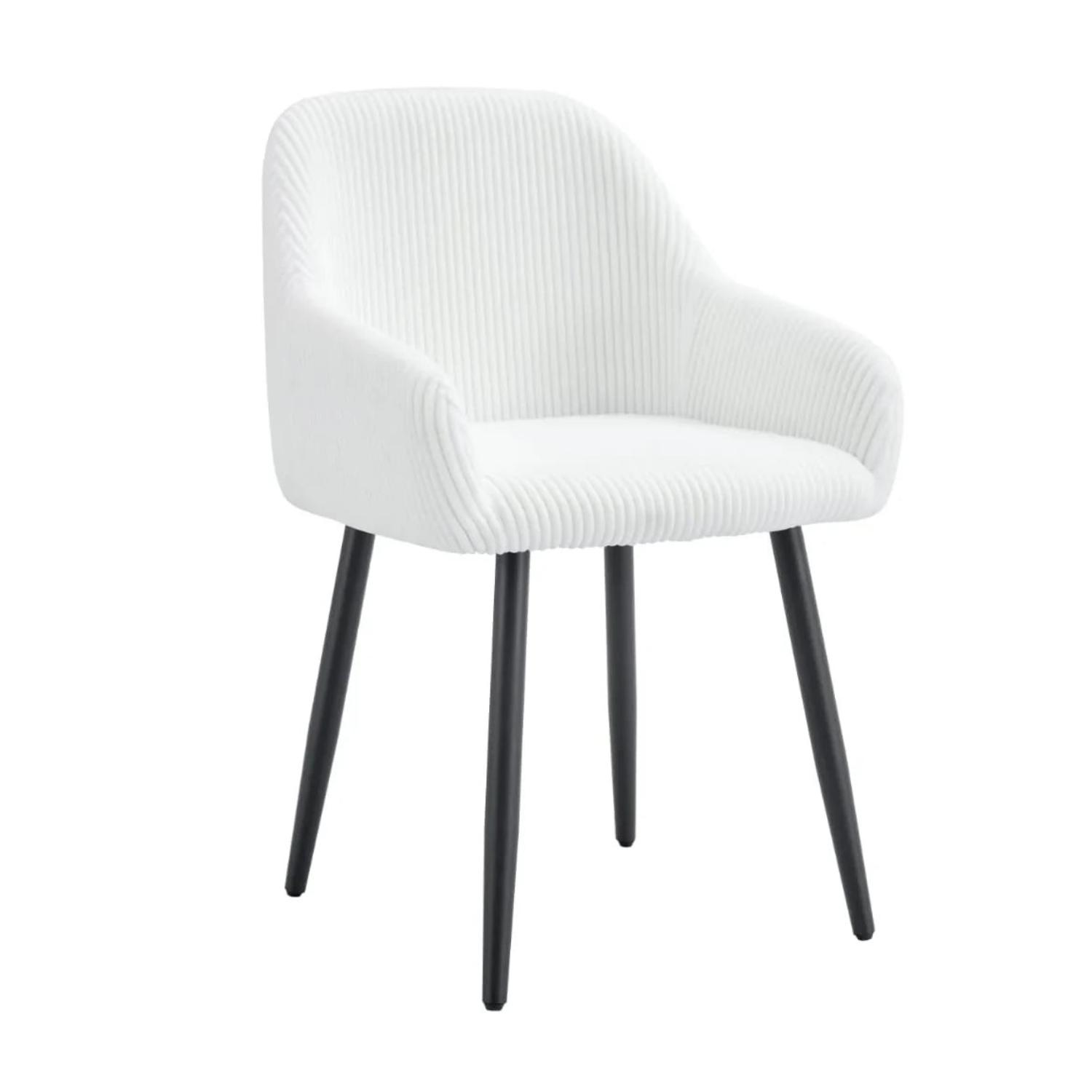 Chaise en tissu côtelé – Design moderne et confortable avec piètement métal noir