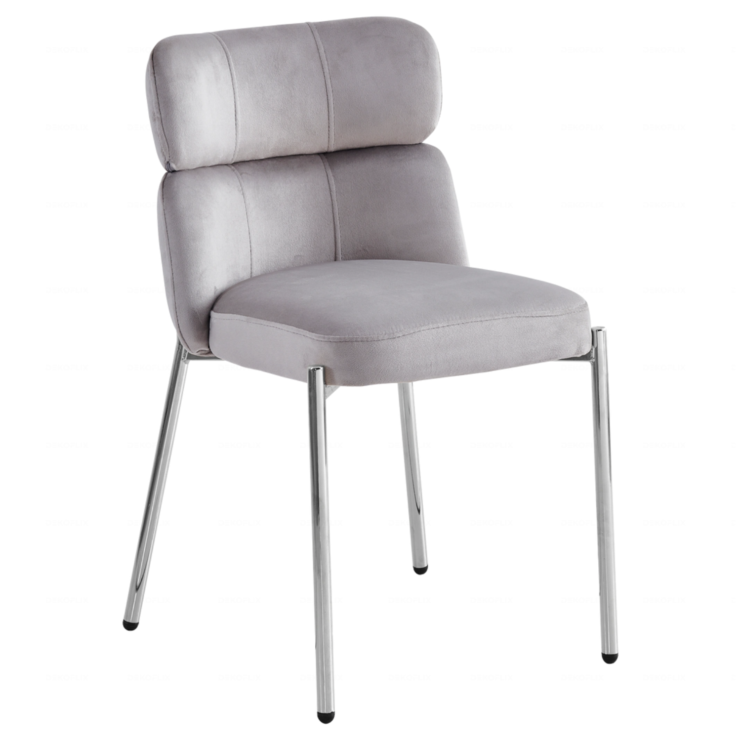 Chaise en Velours avec Piétement en Acier Inoxydable