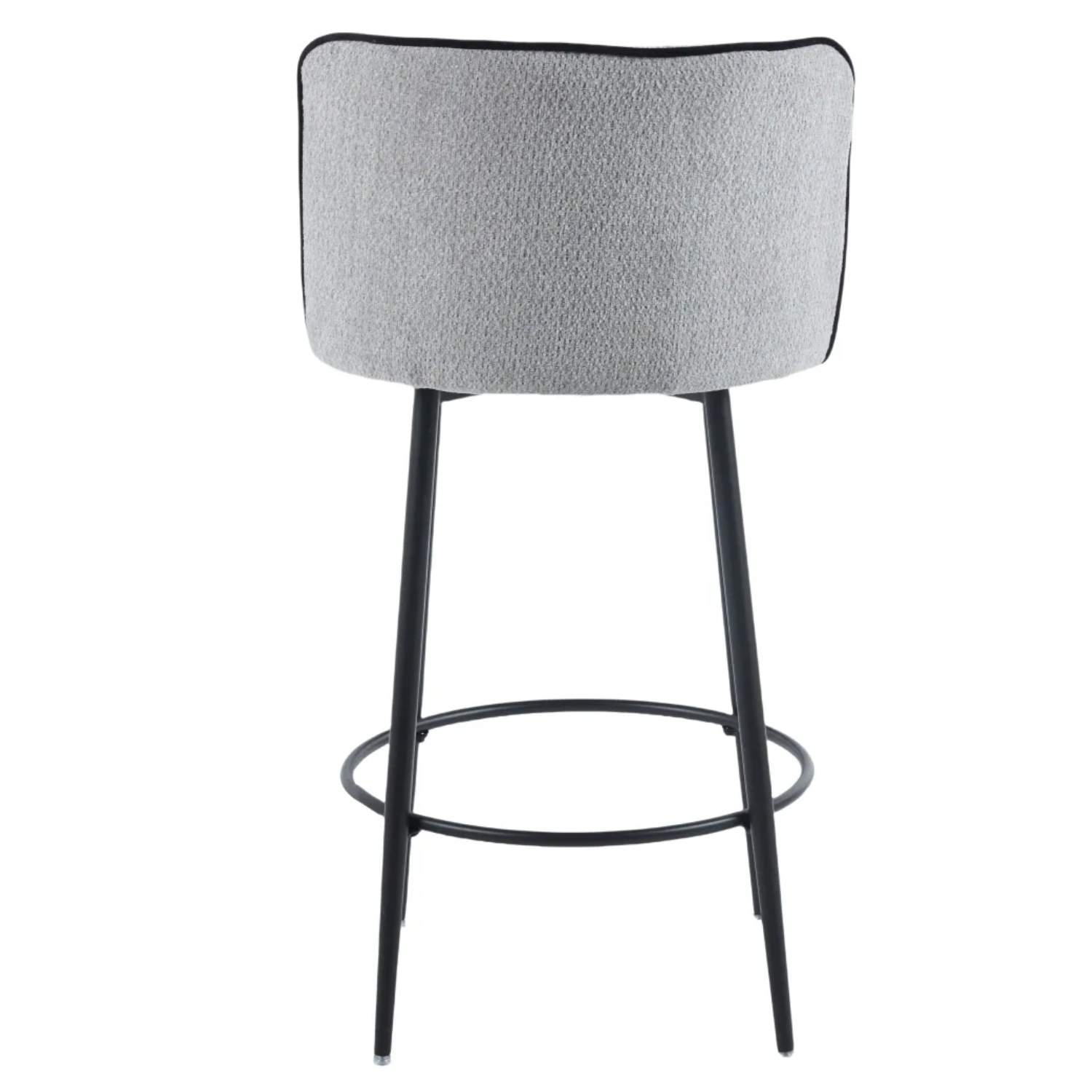 Tabouret de bar en velours  – Pied métal noir – Assise confortable– H99 cm