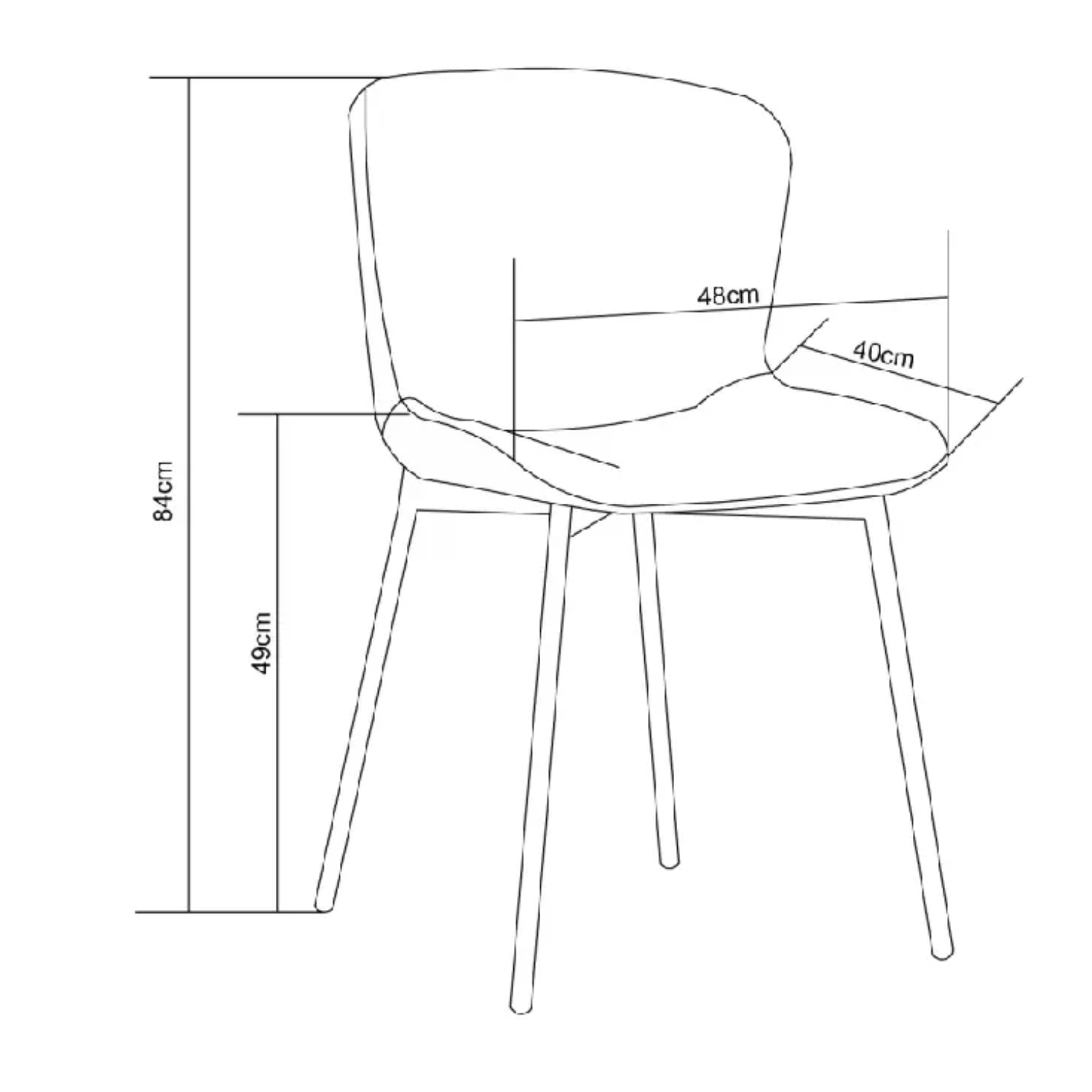 Chaise  en Assise velours avec structure métallique dorée, style moderne