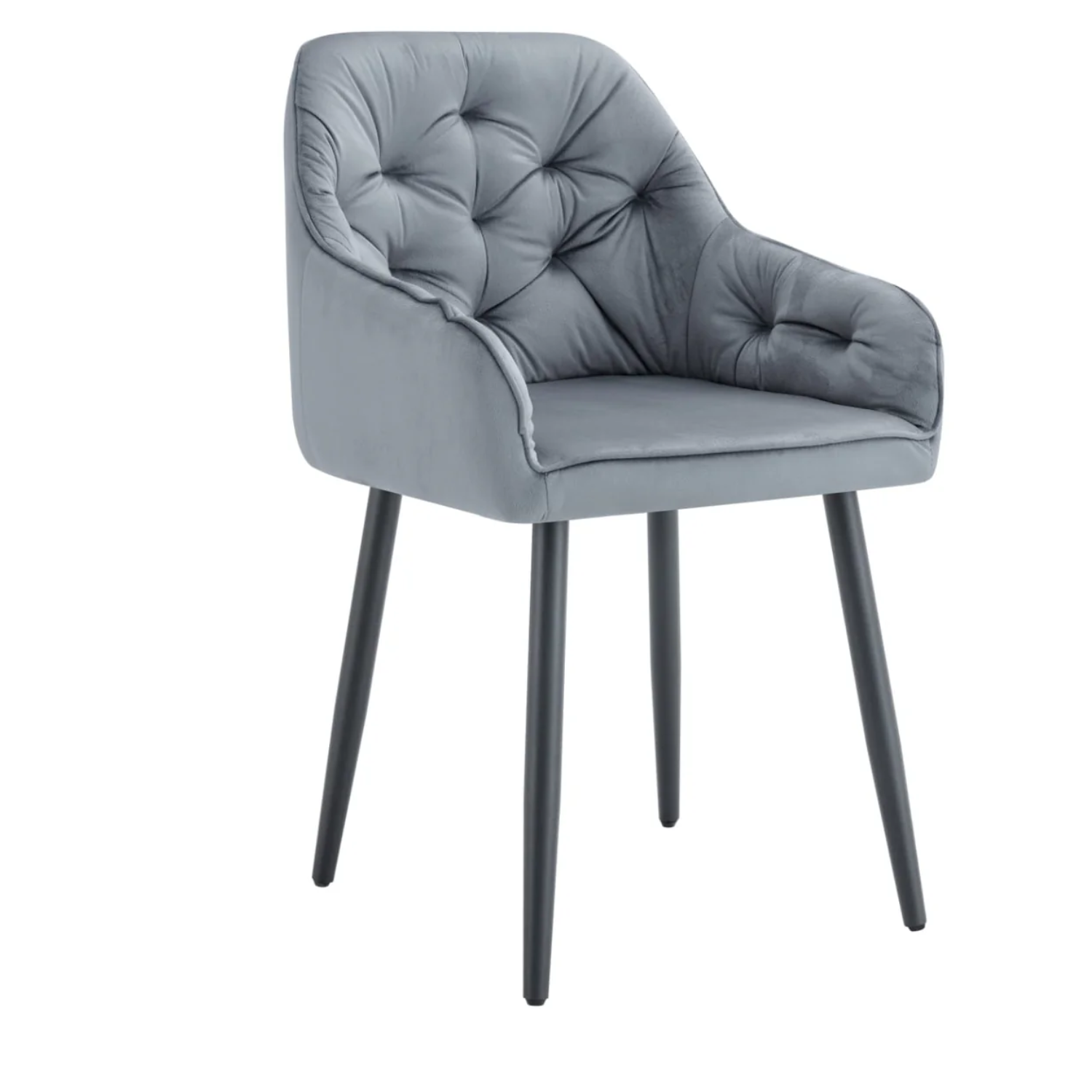 Chaise Assise en velours avec Piètement en métal noir