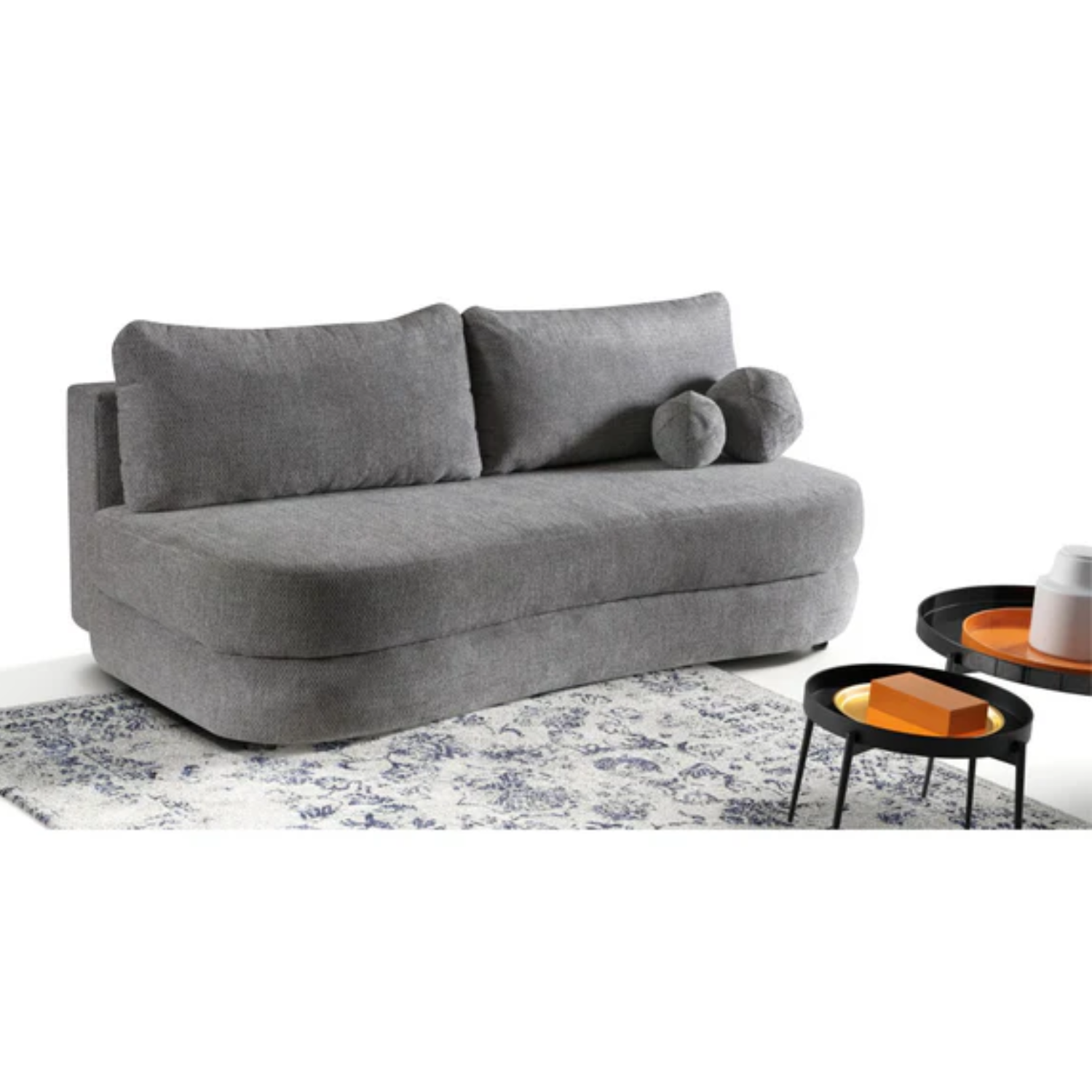 Canapé avec fonction couchage DL, ressorts Bonnell et rangement intégré.