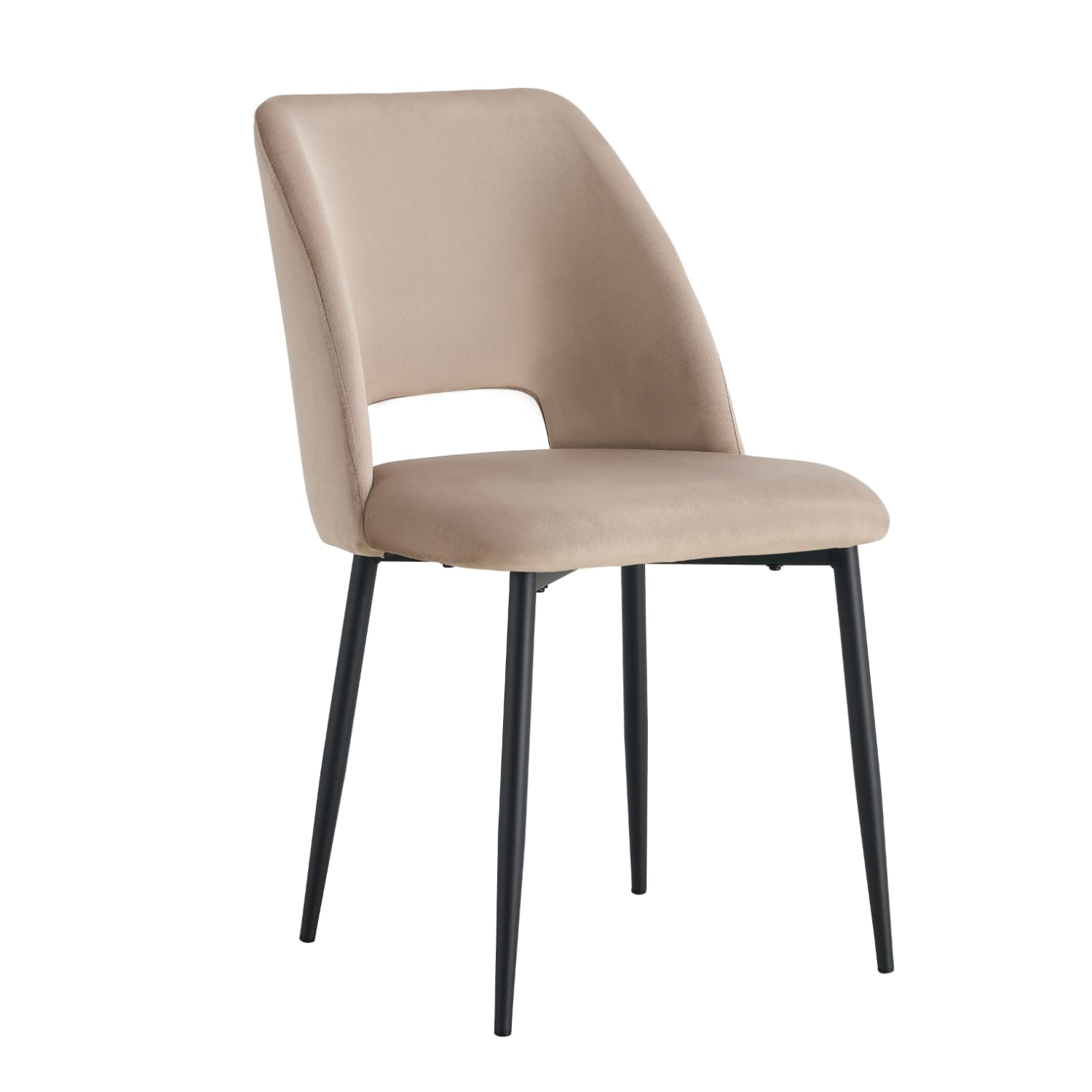 Chaise en  Tissu Doudou, Velours ou Sergé – Pieds Métal Noir ou Chrome