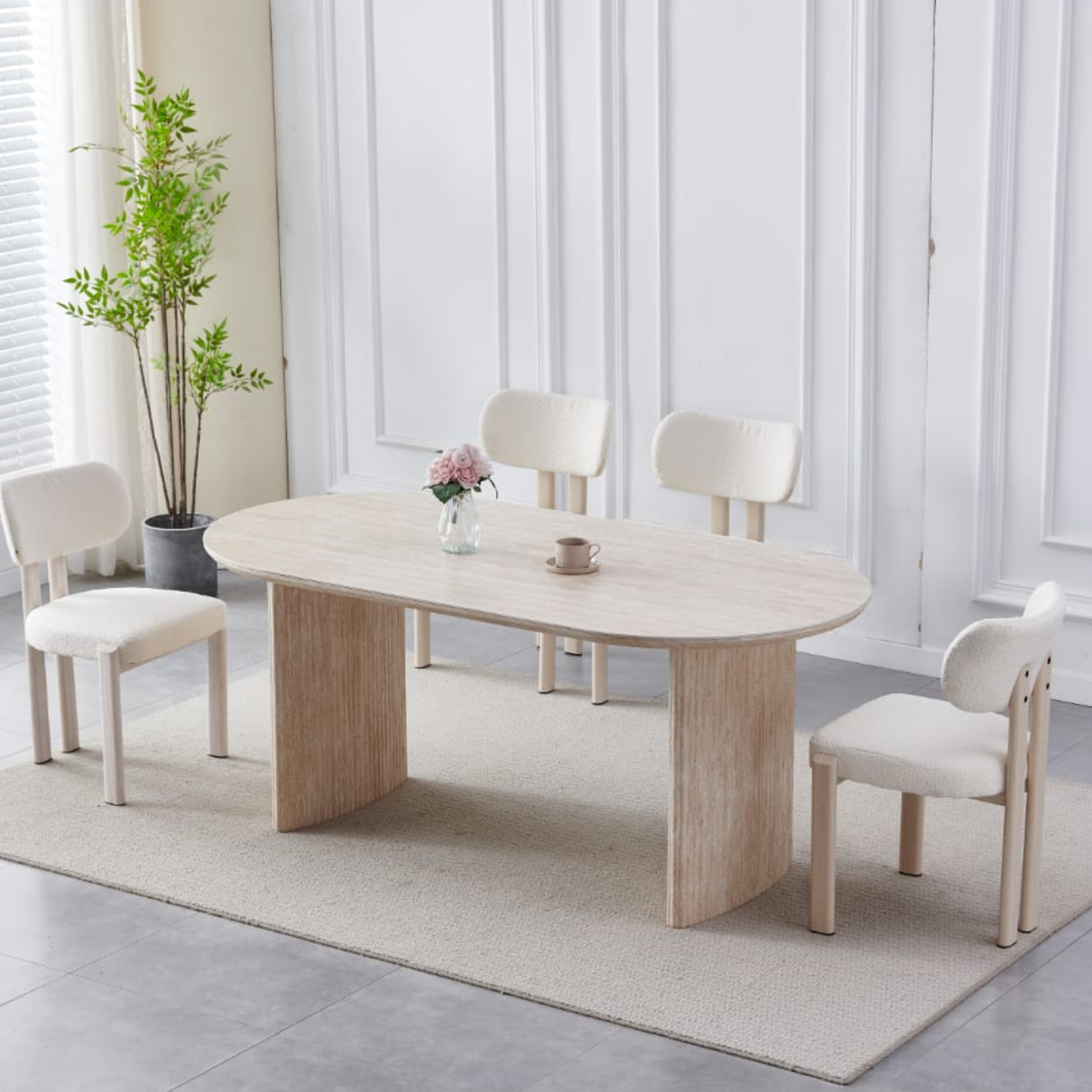 TABLE A MANGER TRAVERTIN CERAMIQUE 180