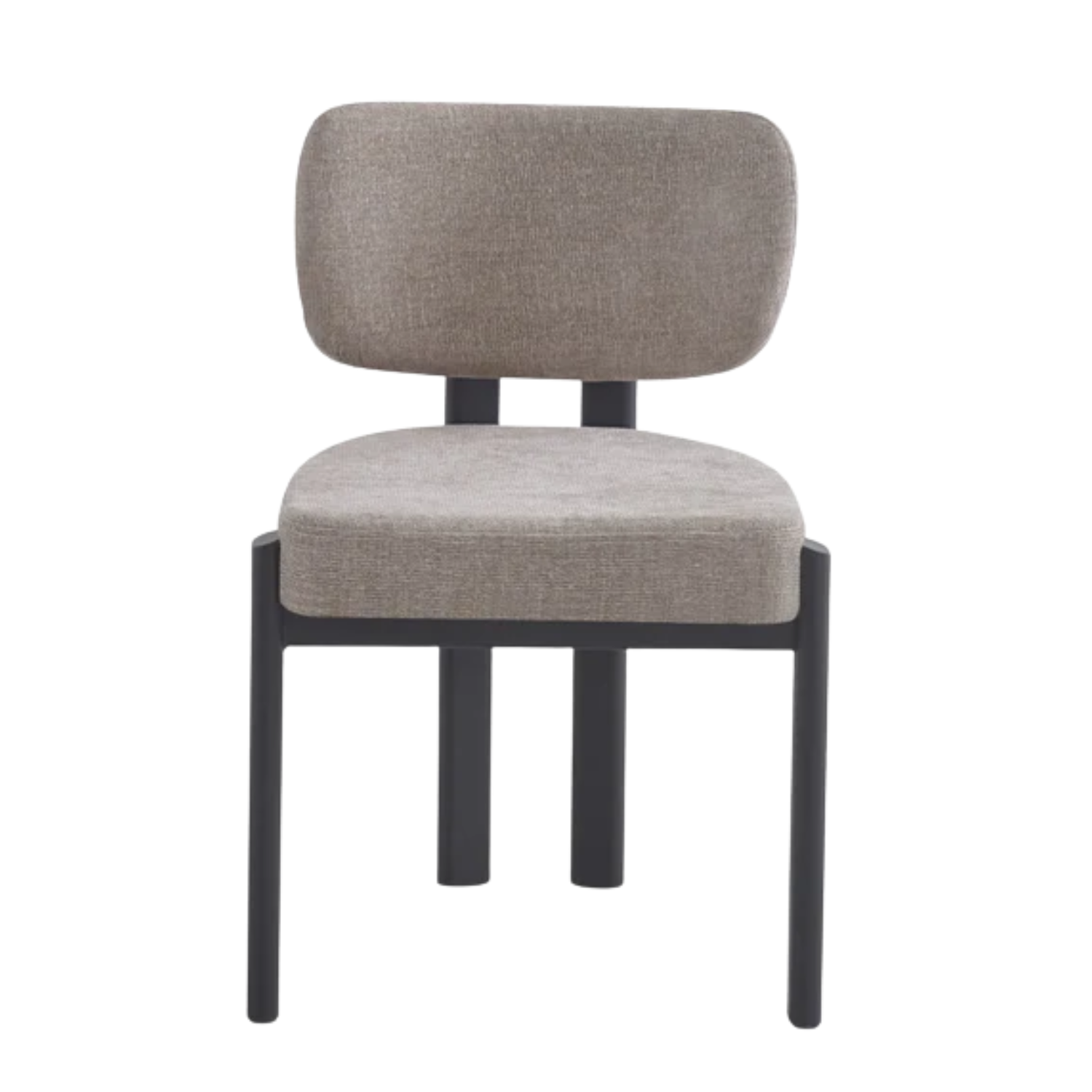 Chaise en tissu chenille et pieds métal noir