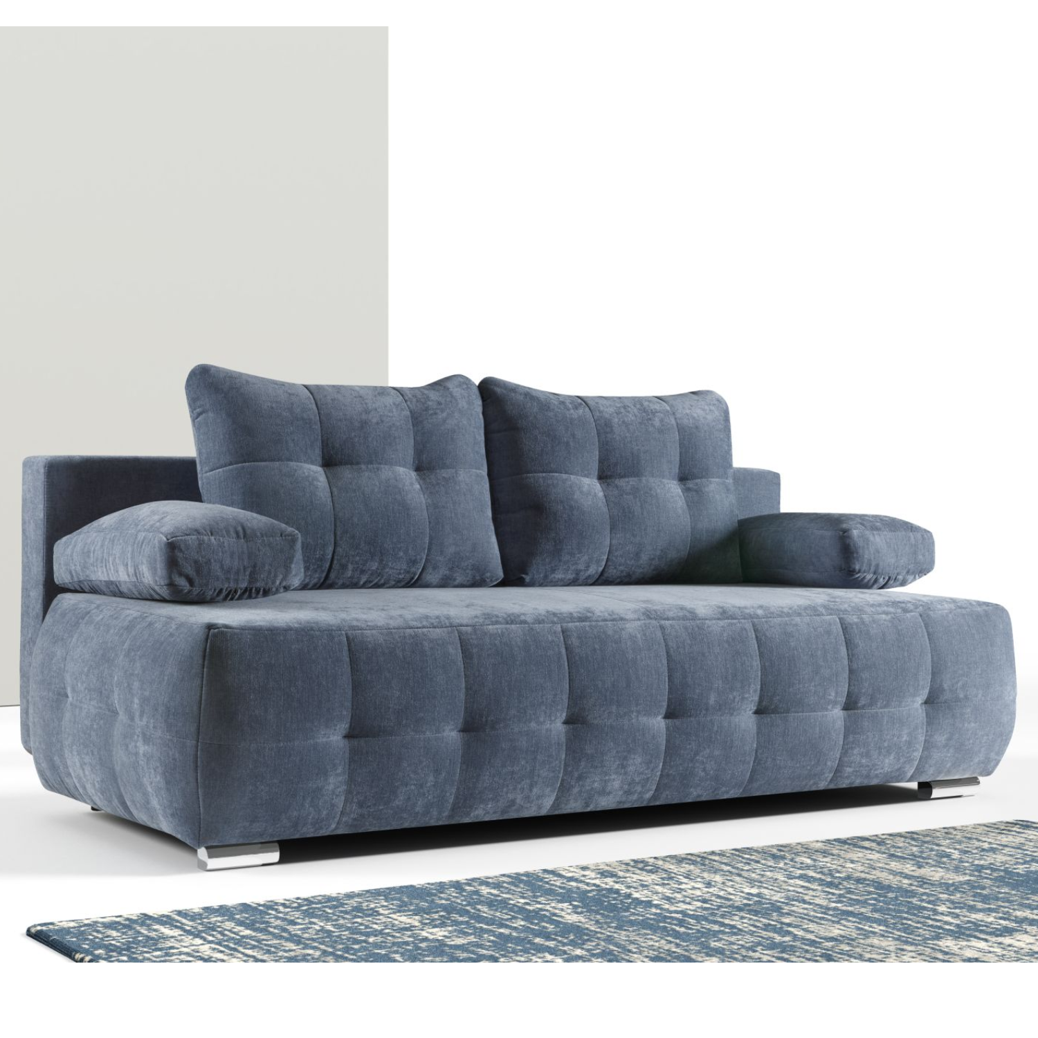 Canapé-lit matelassé  211 cm sans côtés avec fonction couchage, coffre