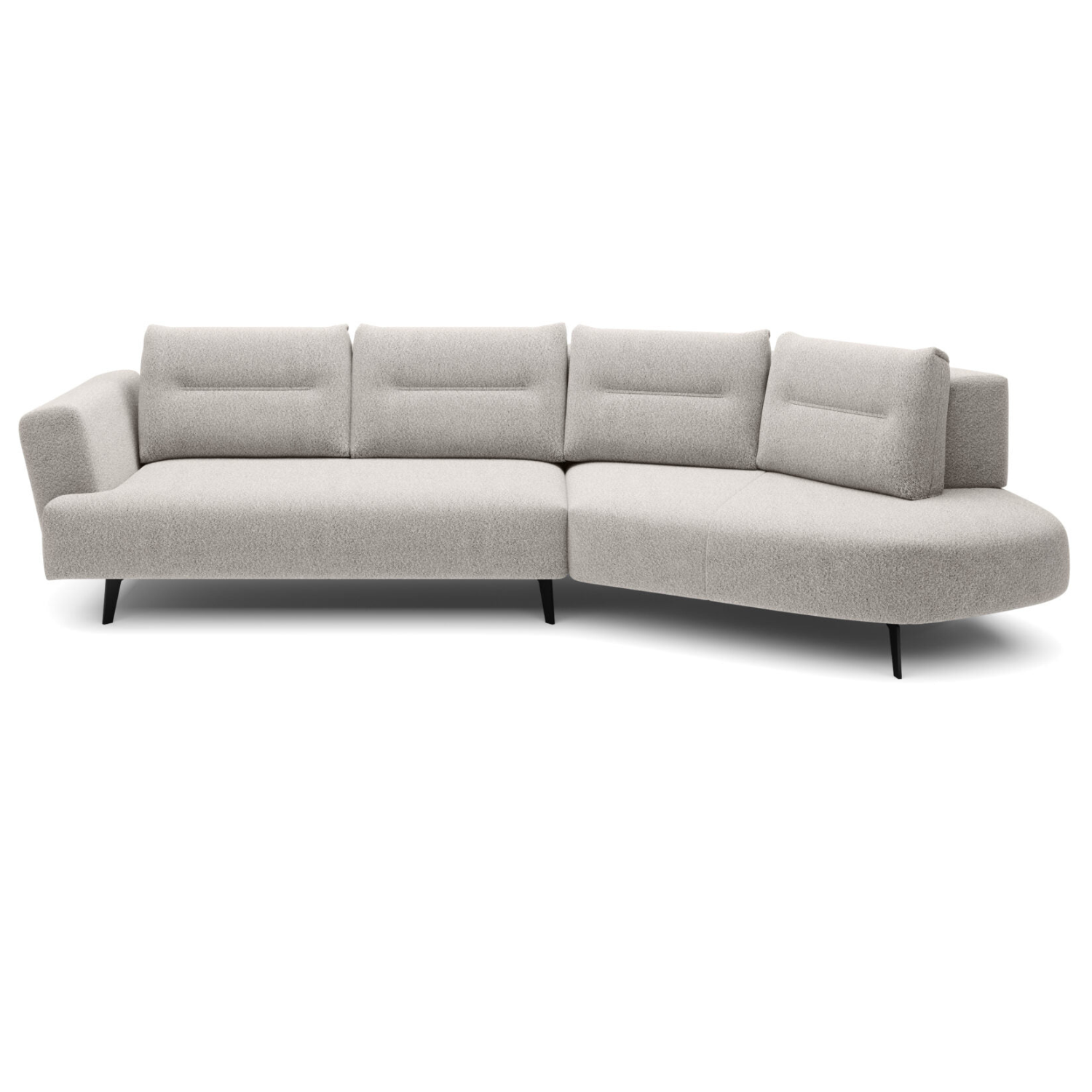 Canapé d'angle moderne avec extension électrique, fonction relax et suspension à ressorts en zigzag