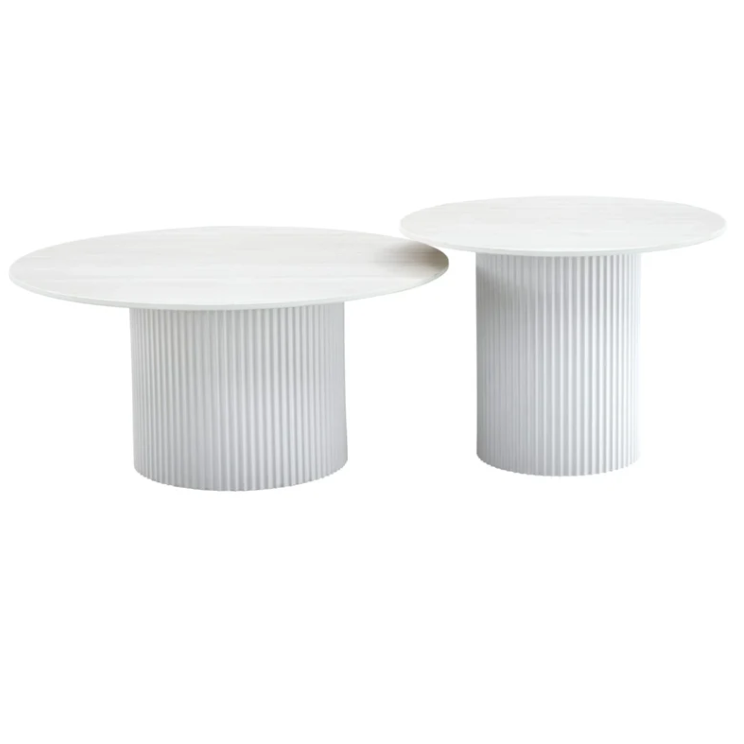 Table basse gigogne plateau céramique travertin ou blanc