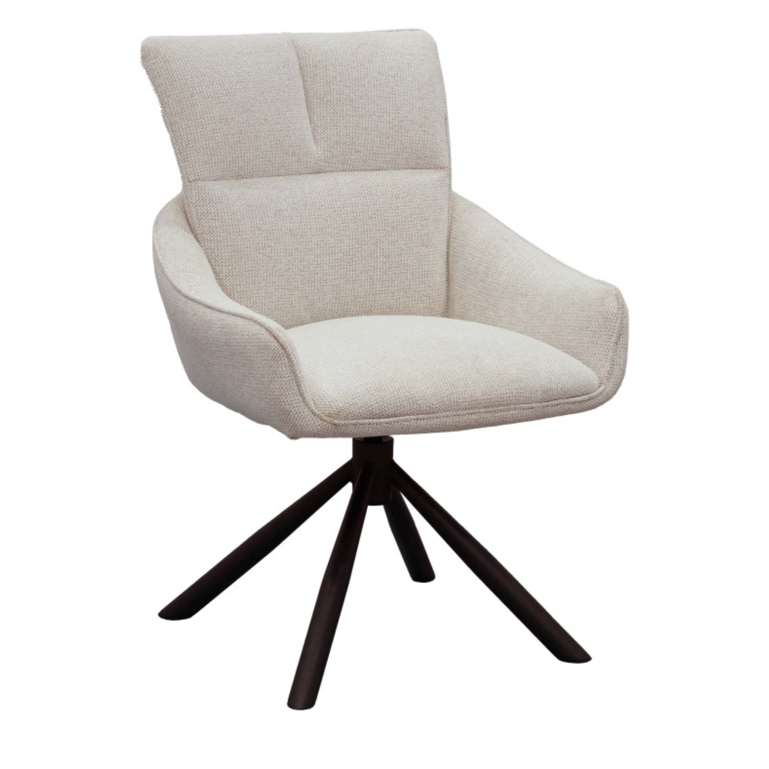 Chaise design – Assise et dossier en tissu, piétement acier (Gris / Blanc)