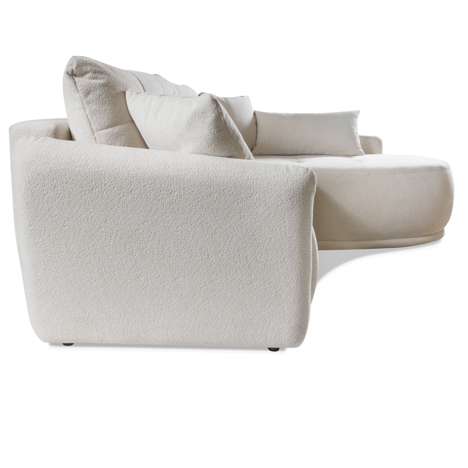 Canapé d’angle extensible avec rangement – 246 cm – Côté droit – Beige