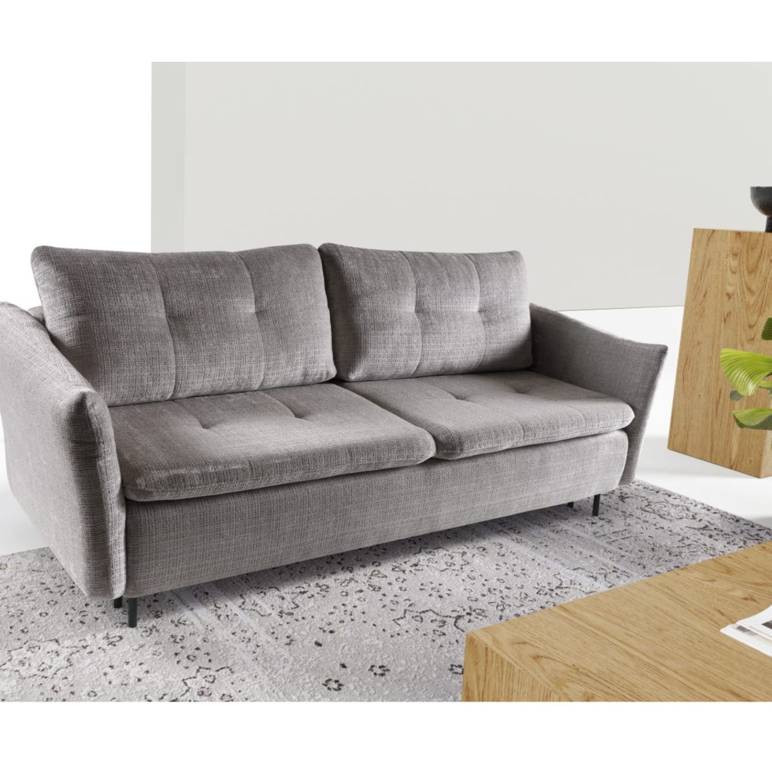 Canapé-lit 230 cm avec fonction couchage DL et coffre – confort durable et design classique