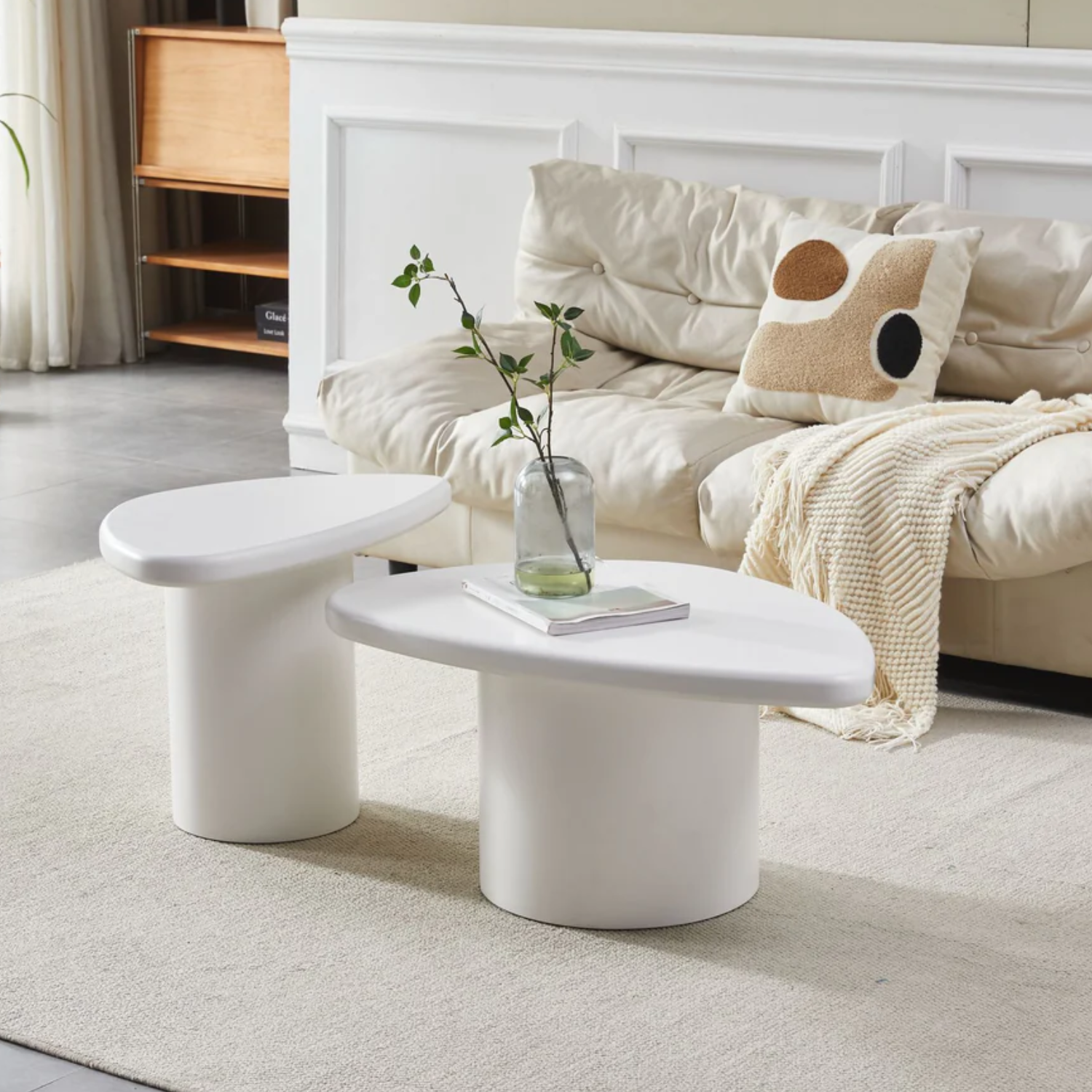 Table Basse Duo Blanche – Design Moderne & Modulable – 80x80 & 60x60 cm