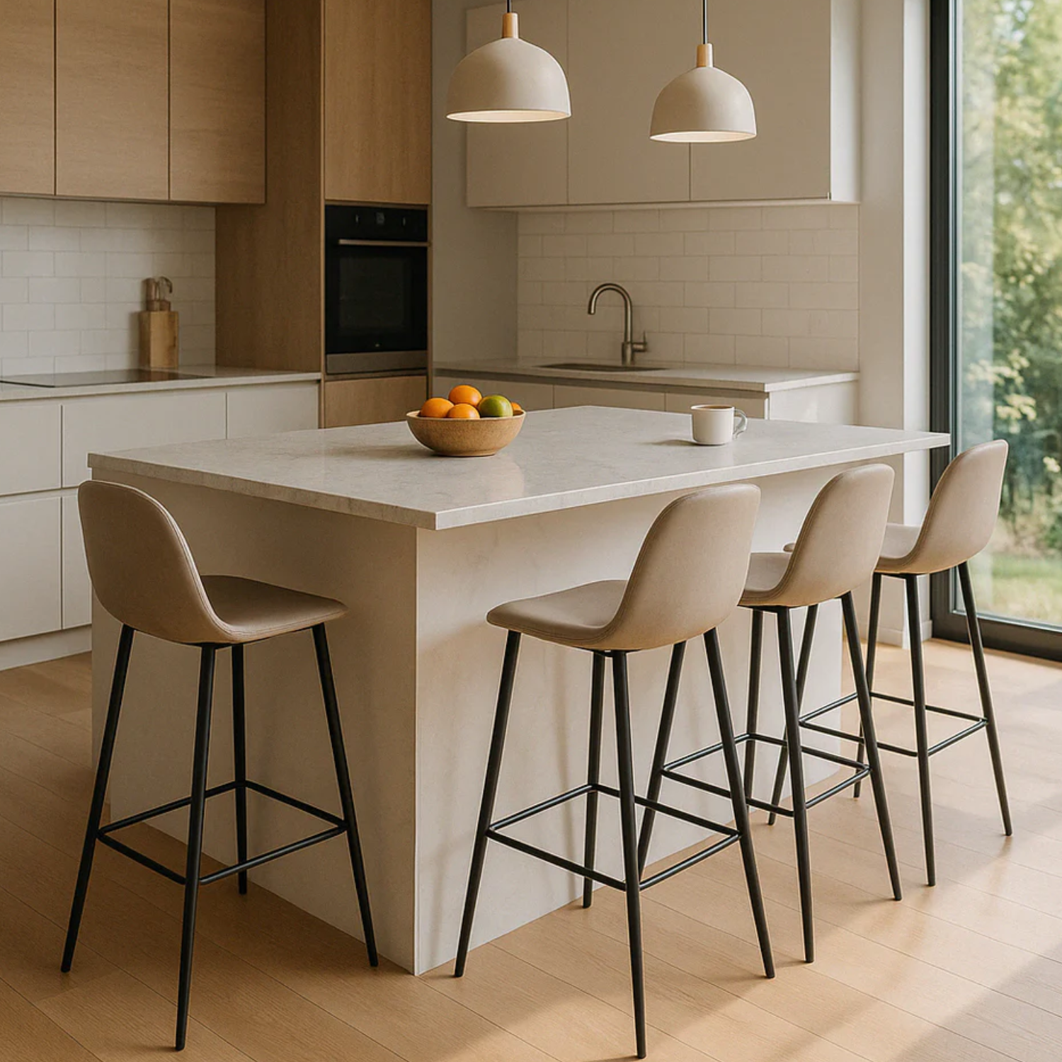 Tabouret de bar élégant en velours et métal doré – Chic, Confort et Style Scandinave