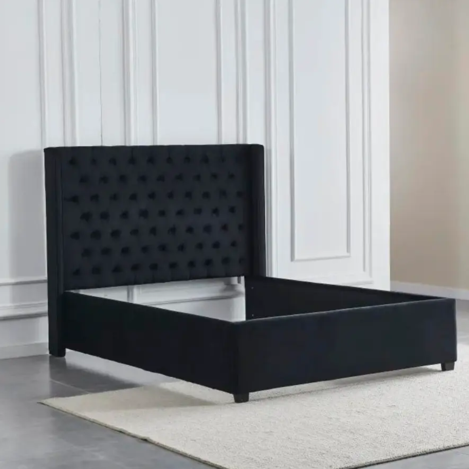 Cadre de Lit – Tête de lit capitonnée, design élégant – 140x200 ou 160x200 cm