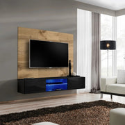 SWITCH PR3 wall unit, chêne Wotan and black