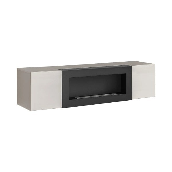FLY wall hung TV unit avec cheminée bioéthanol, Kaszmir — vue 2