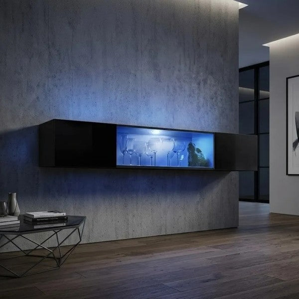 FLY 52 horizontal display cabinet, noir brillant