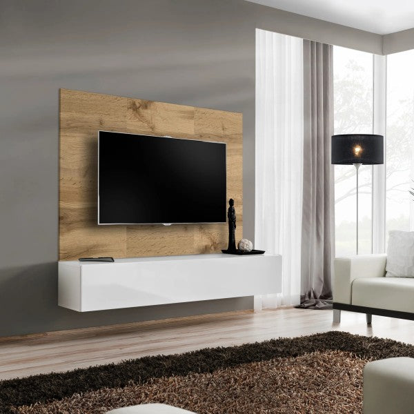 SWITCH PR1 wall unit, chêne Wotan and white