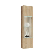 FLY 42 wall hung cabinet with a lit window, hickory Jackson