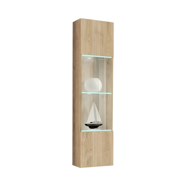 FLY 42 wall hung cabinet with a lit window, hickory Jackson