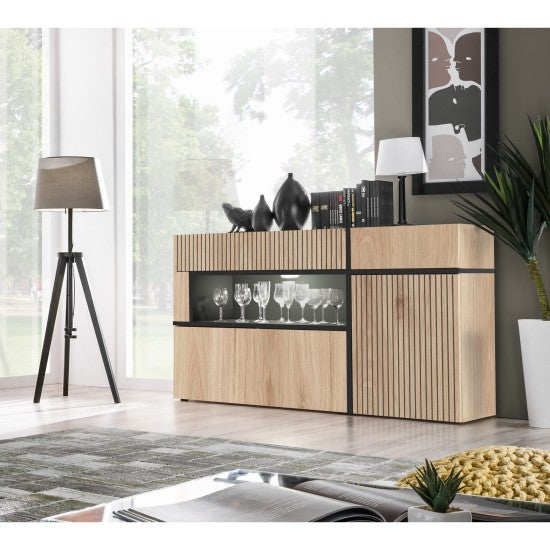 Commode CROSS 150 cm avec éclairage LED, hickory Jackson — vue 2