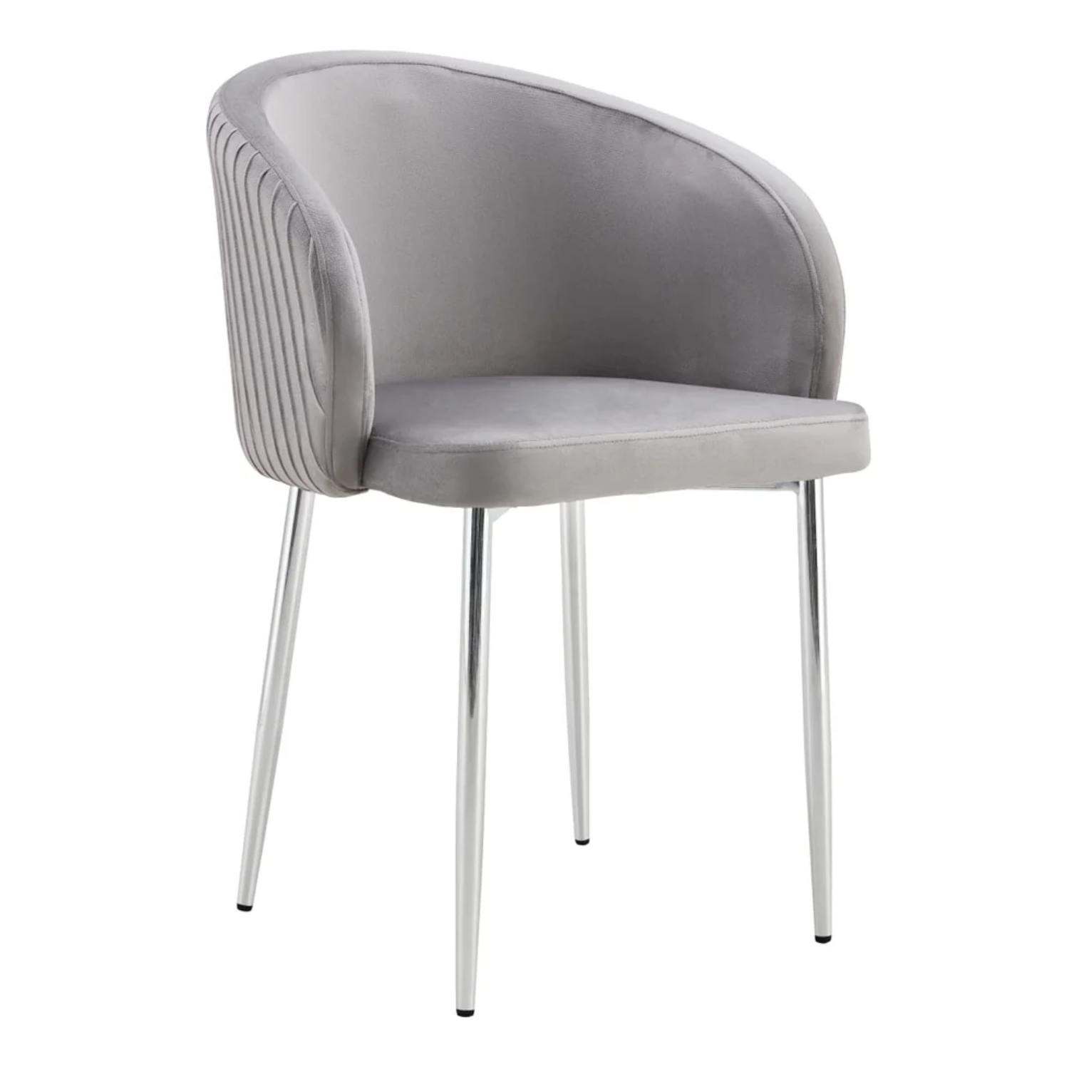 Chaise avec assise en velours et piètement en acier
