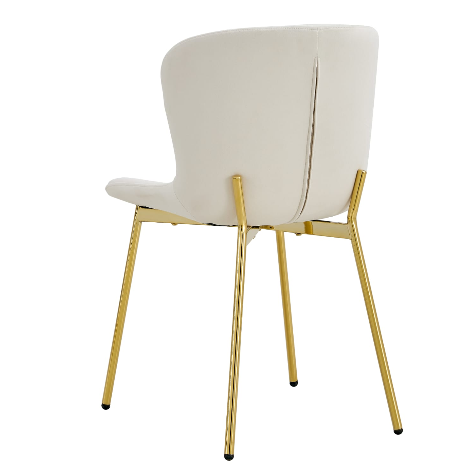 Chaise  en Assise velours avec structure métallique dorée, style moderne